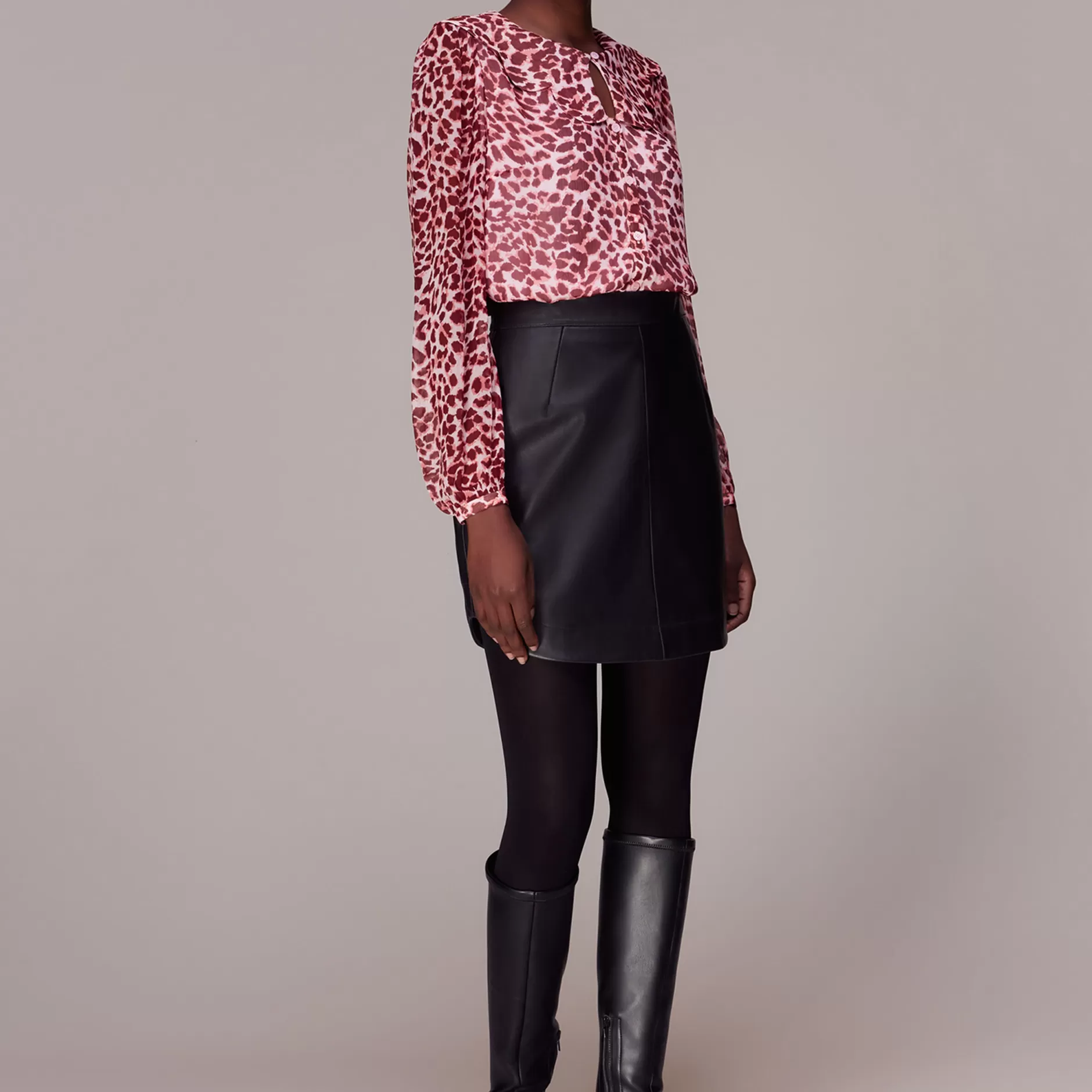 Women Whistles Tops | Abstract Cheetah Print Blouse