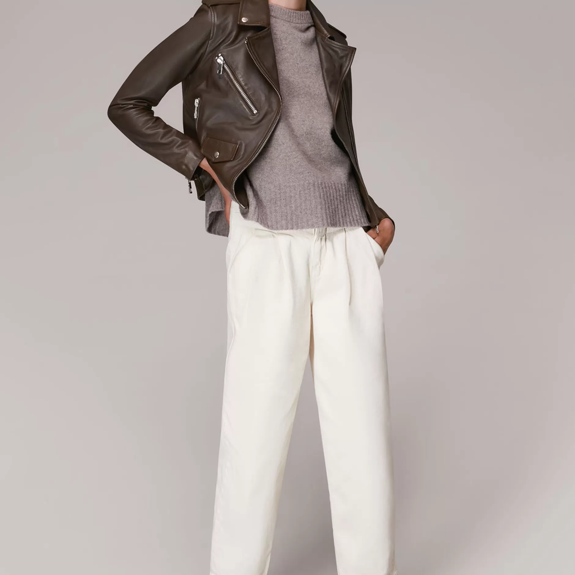 Women Whistles Jackets | Agnes Pocket Leather Jacket