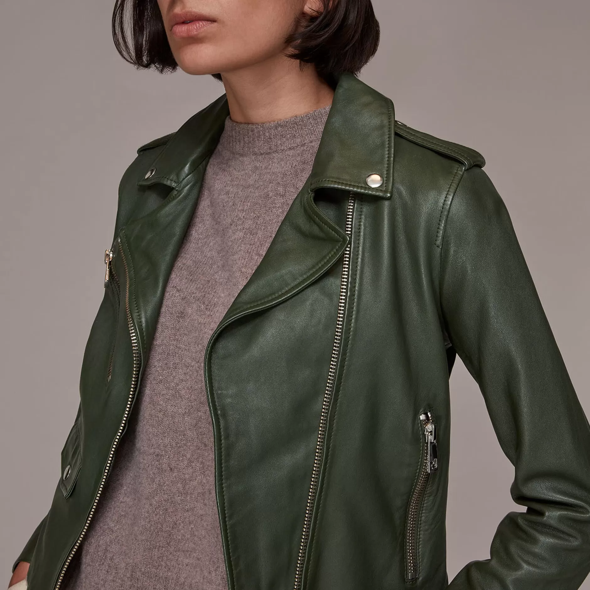 Women Whistles Jackets | Agnes Pocket Leather Jacket