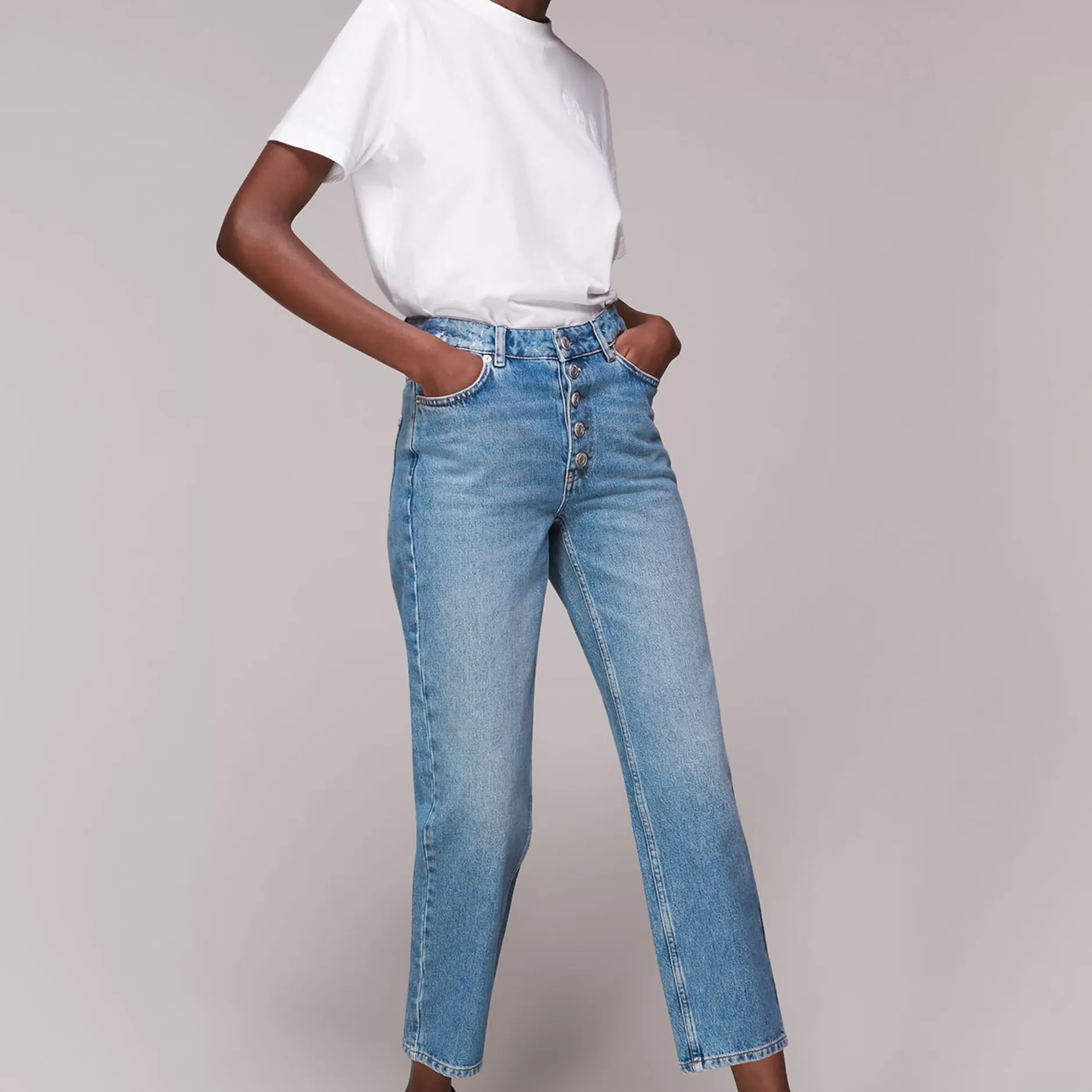 Women Whistles Jeans | Authentic Hollie Button Jean