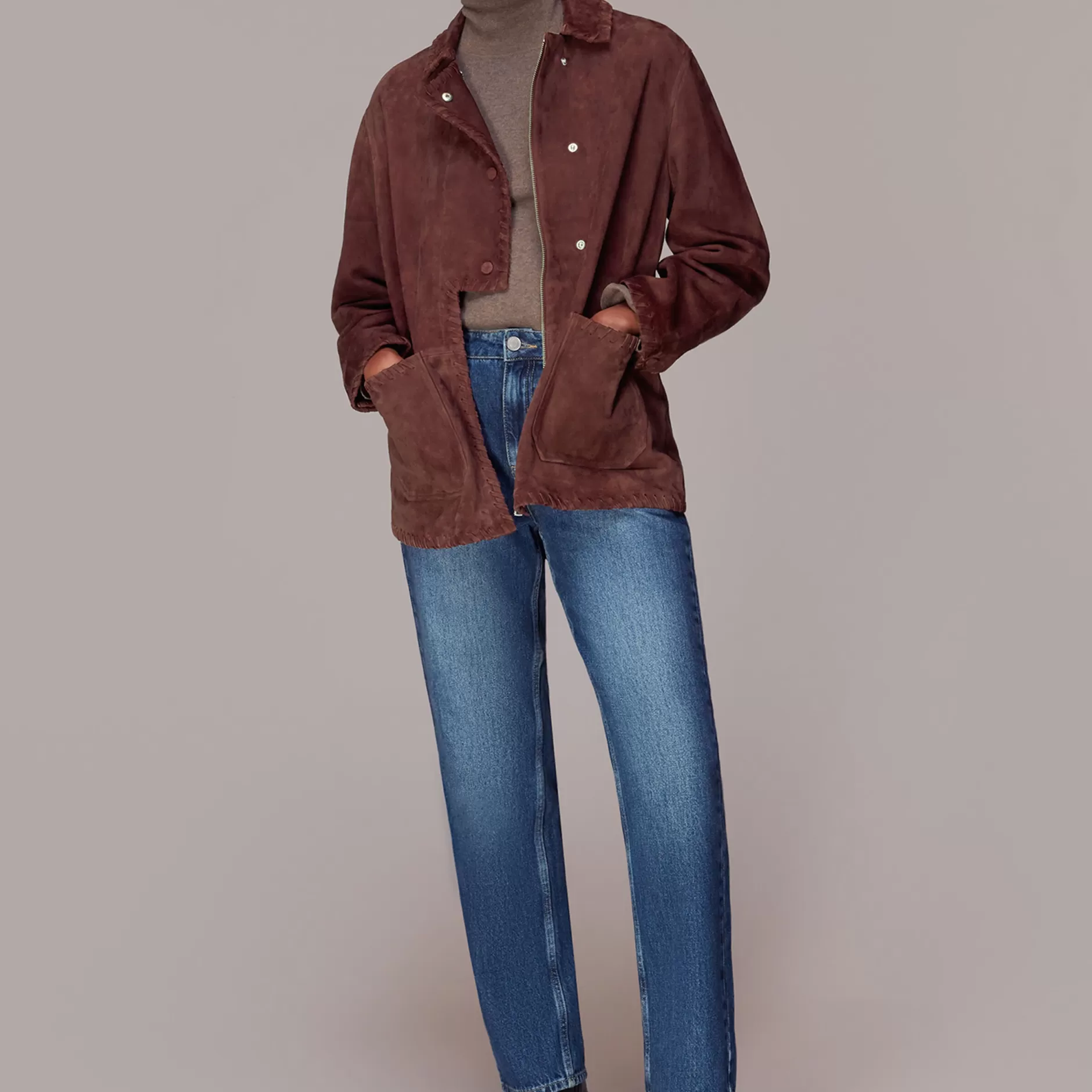 Women Whistles Jackets | Bohdi Western Suede Biker