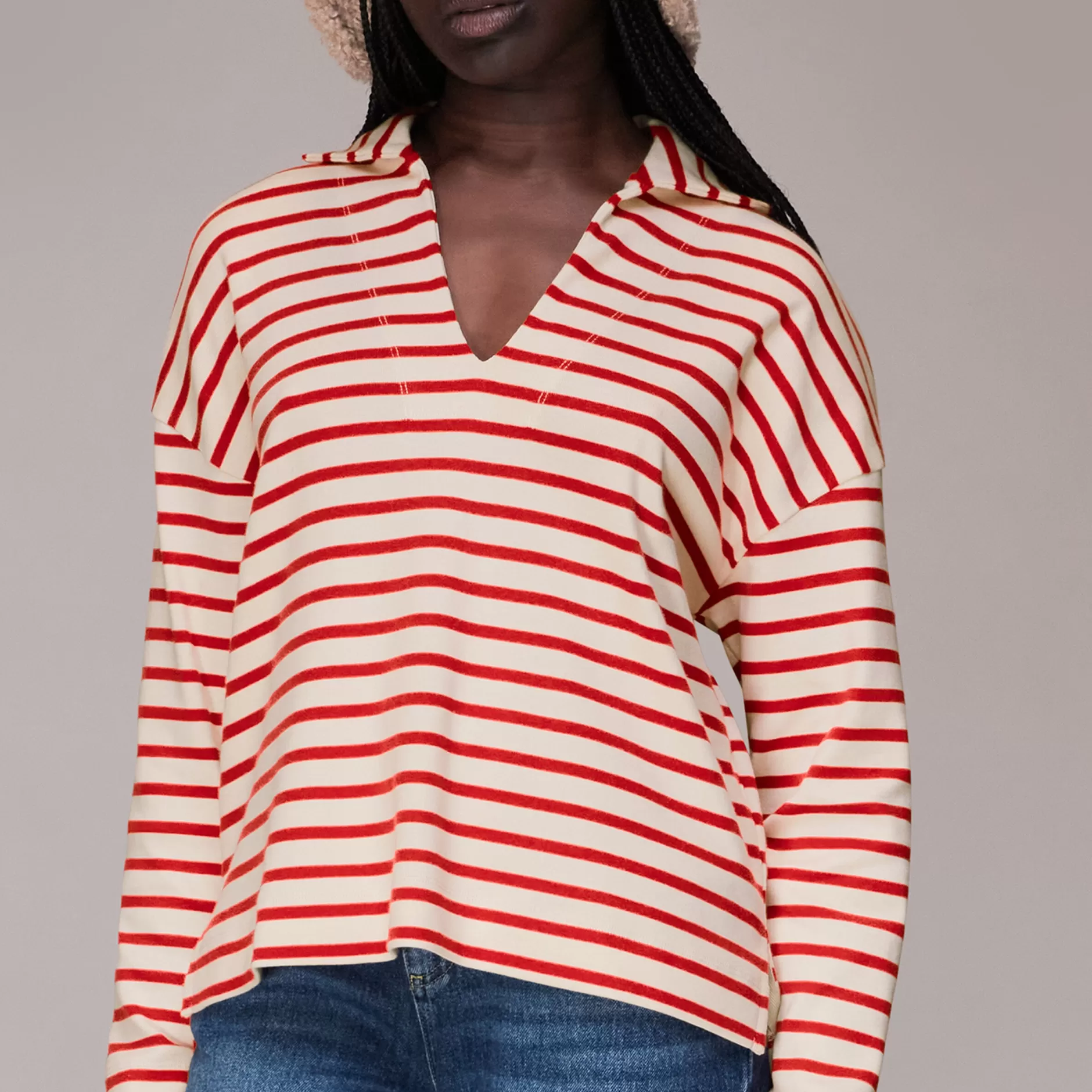 Women Whistles Tops | Breton Jersey Shirt