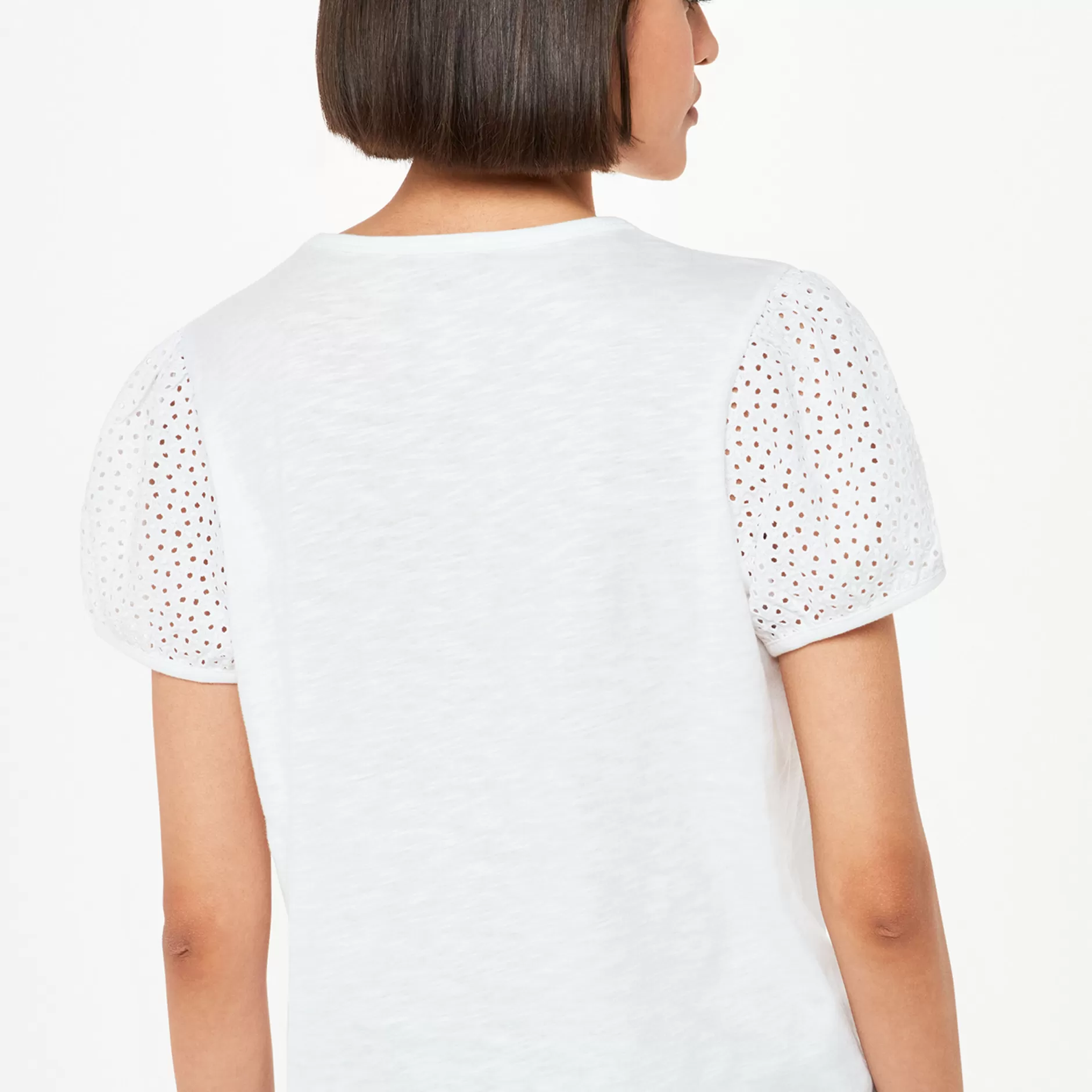 Women Whistles T-Shirts | Broderie Puff Sleeve T-Shirt