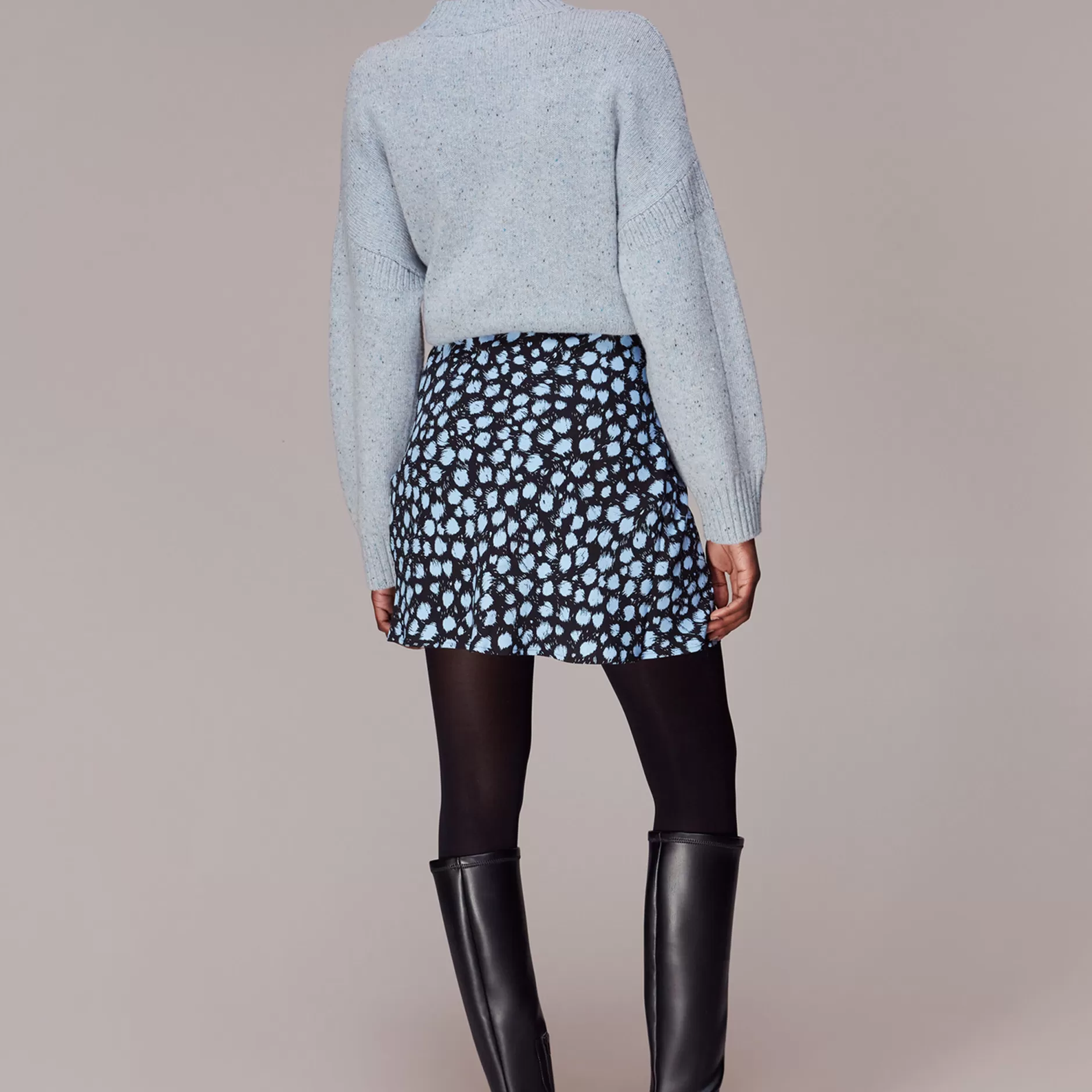 Women Whistles Skirts | Brushed Dalmatian Mini Skirt