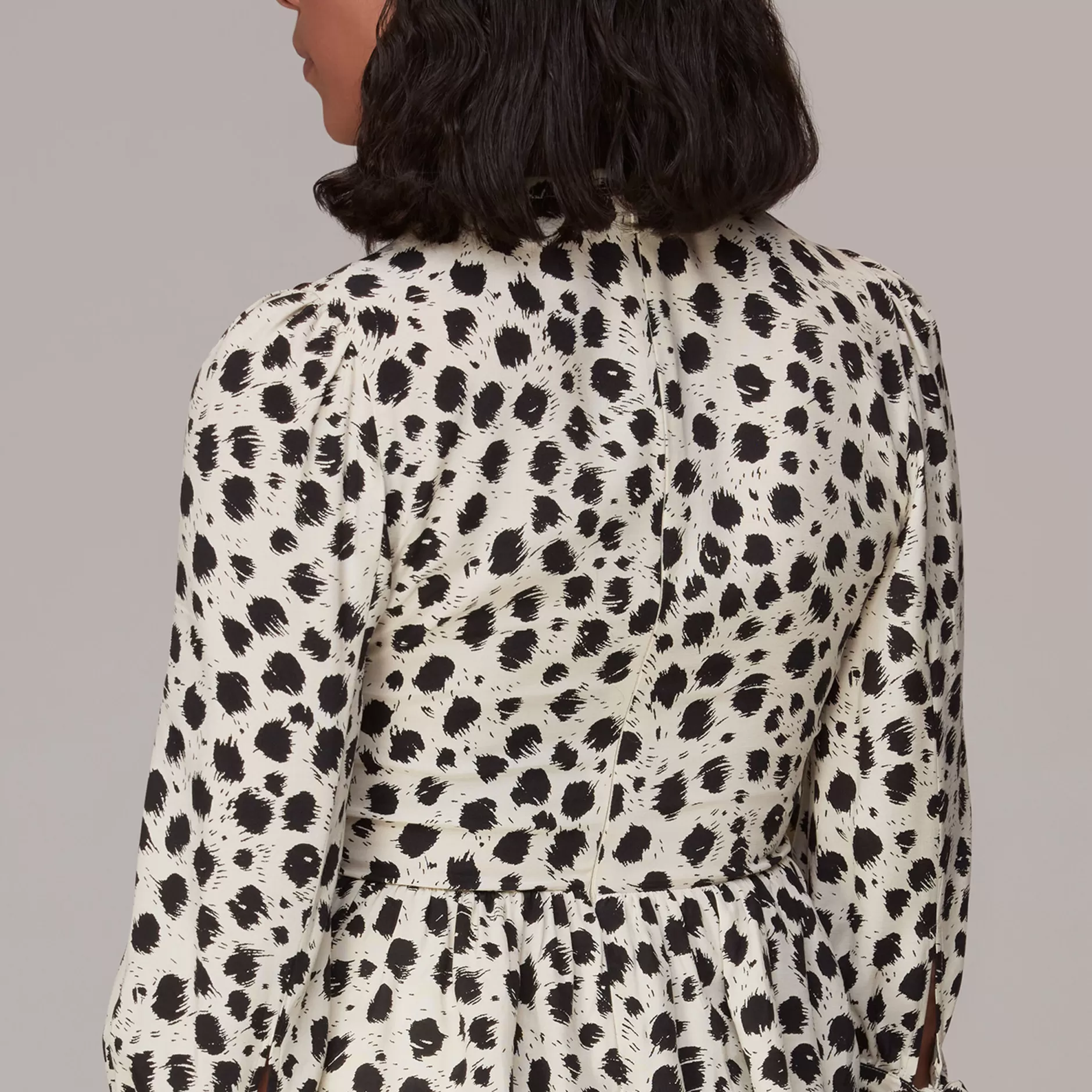 Women Whistles Tops | Brushed Dalmatian Shirred Top