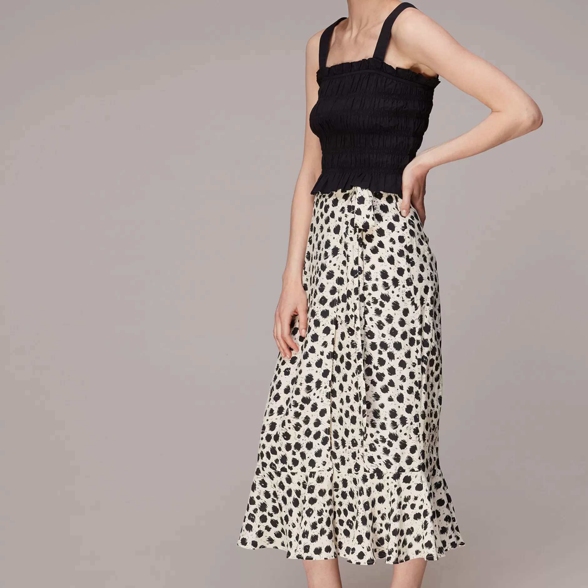 Women Whistles Skirts | Brushed Dalmatian Wrap Skirt