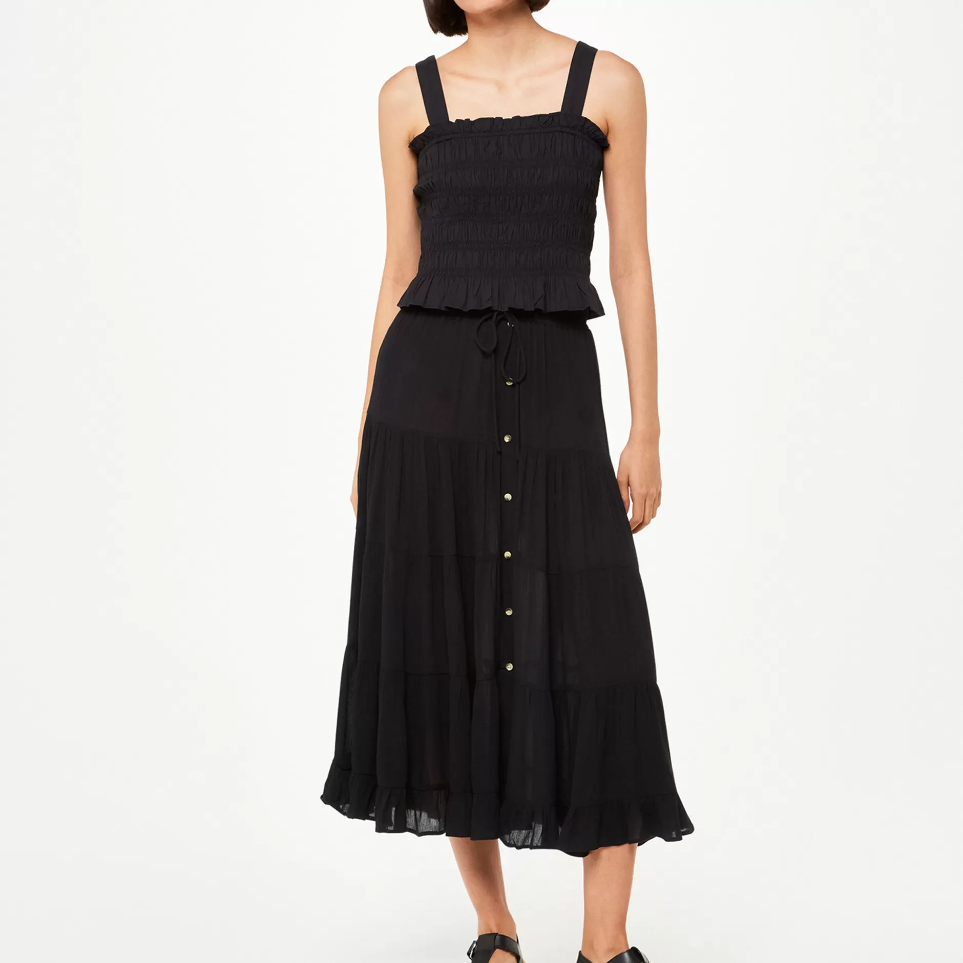 Women Whistles Skirts | Button Front Crinkle Skirt