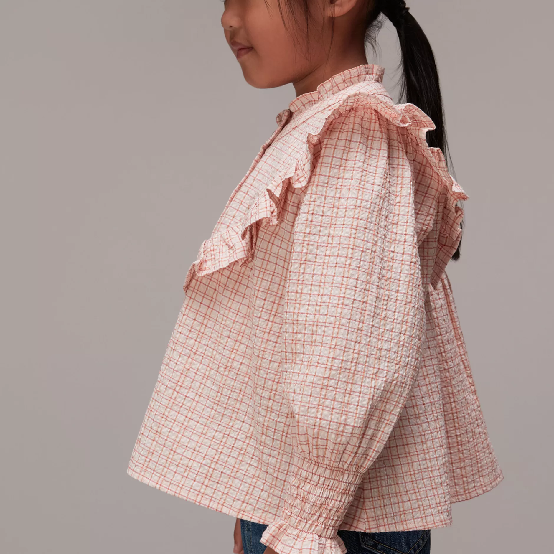 Women Whistles Tops | Checked Riley Frill Top