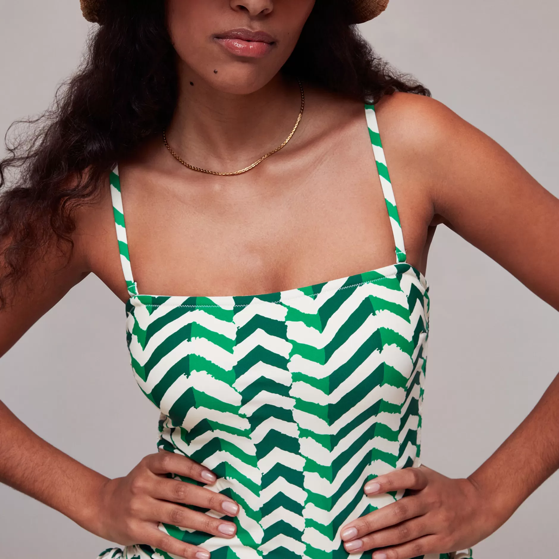 Women Whistles Swimwear | Chevron Ruched Swimsuit