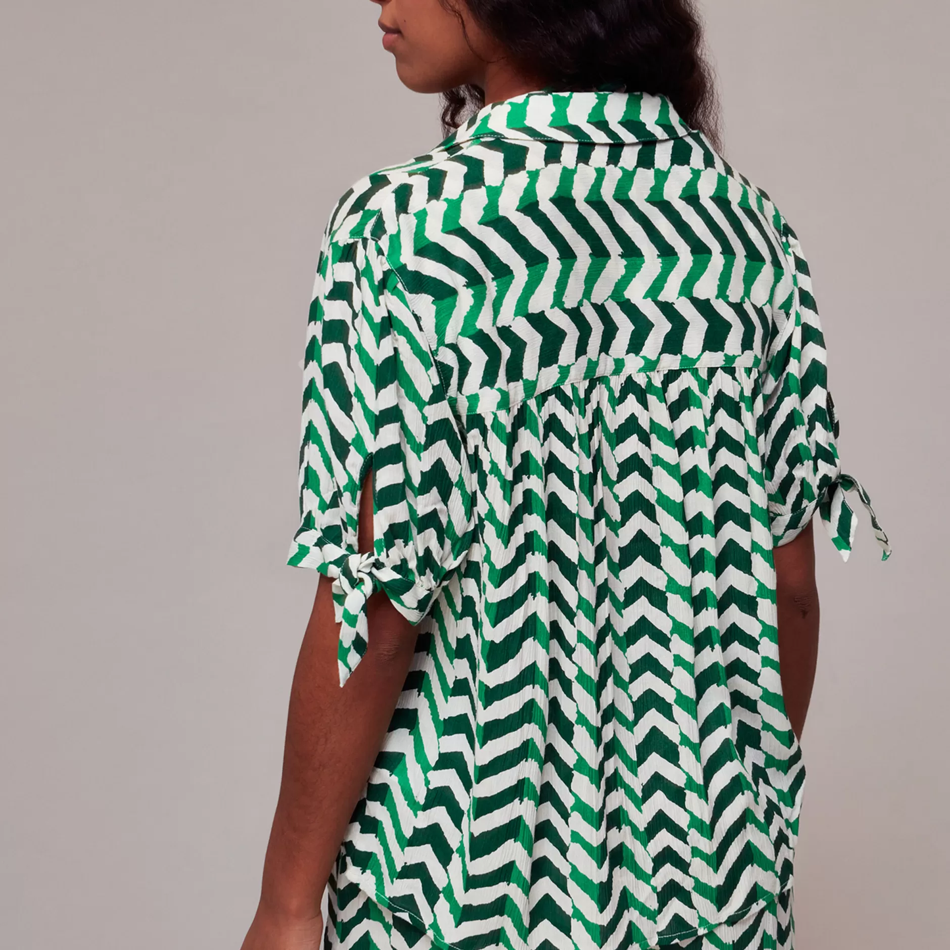 Women Whistles Swimwear | Chevron Tie Sleeve Beach Shirt