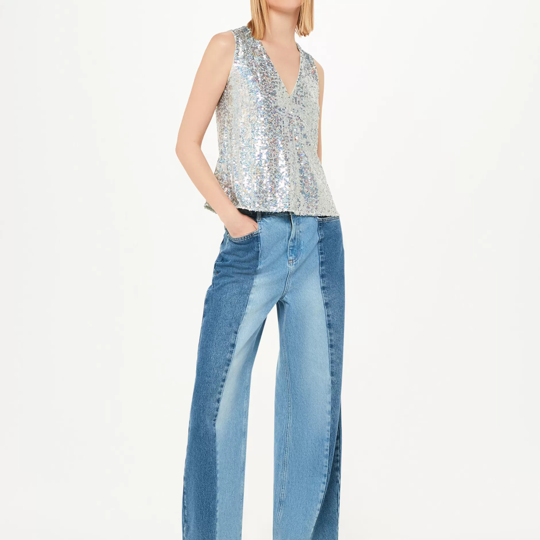 Women Whistles Tops | Claudia Sequin Vest Top