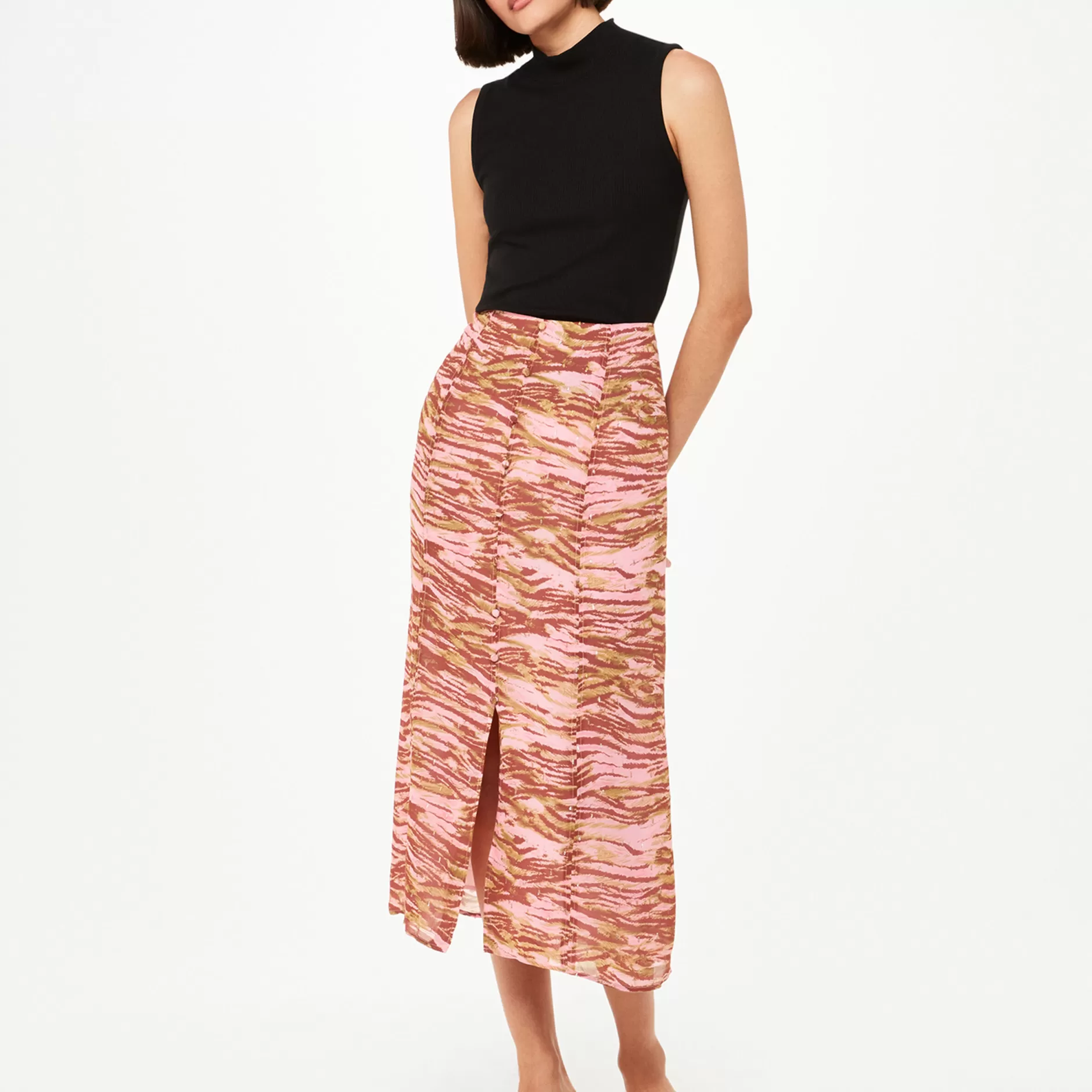 Women Whistles Skirts | Clouded Tiger Button Skirt