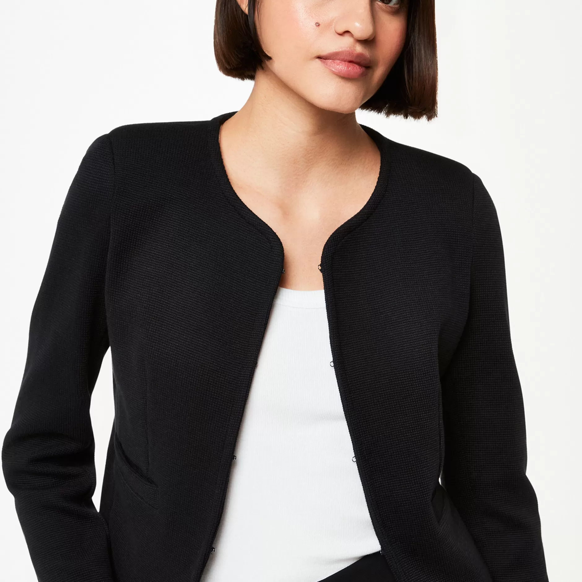 Women Whistles Jackets | Collarless Jersey Jacket