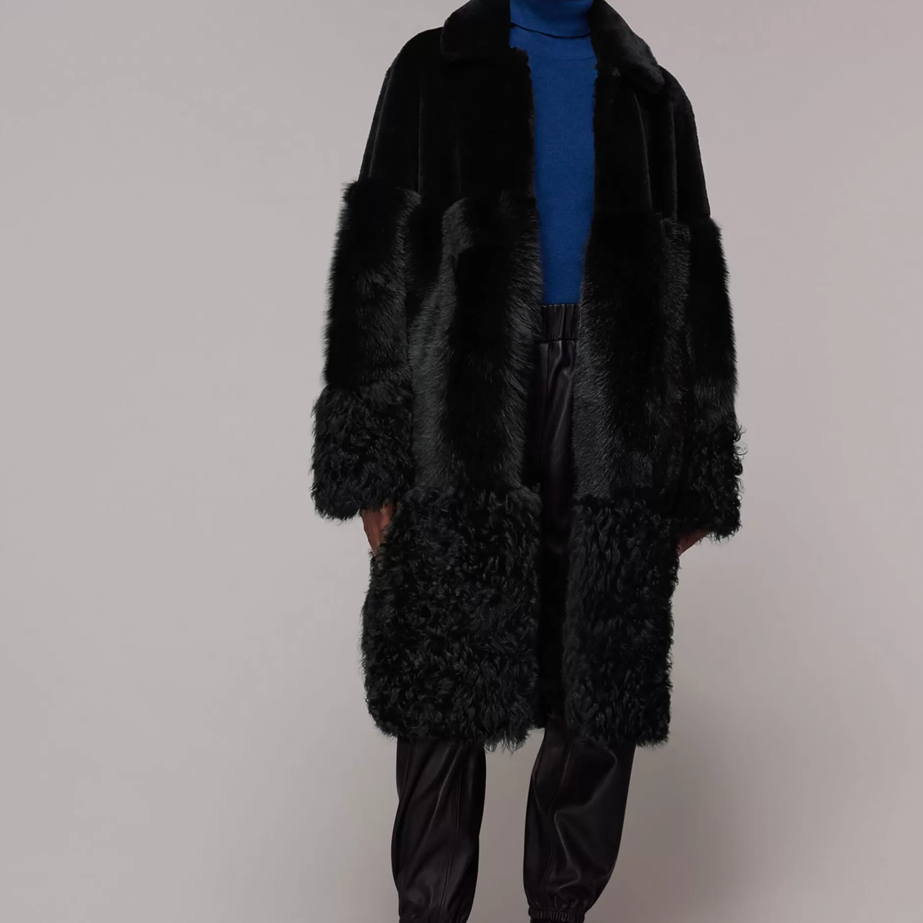 Women Whistles Coats | Cossma Shearling Longline Coat