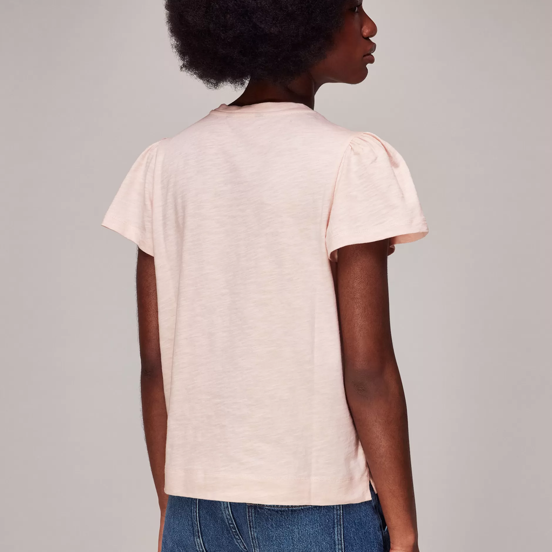 Women Whistles Tops | Cotton Frill Sleeve T-Shirt