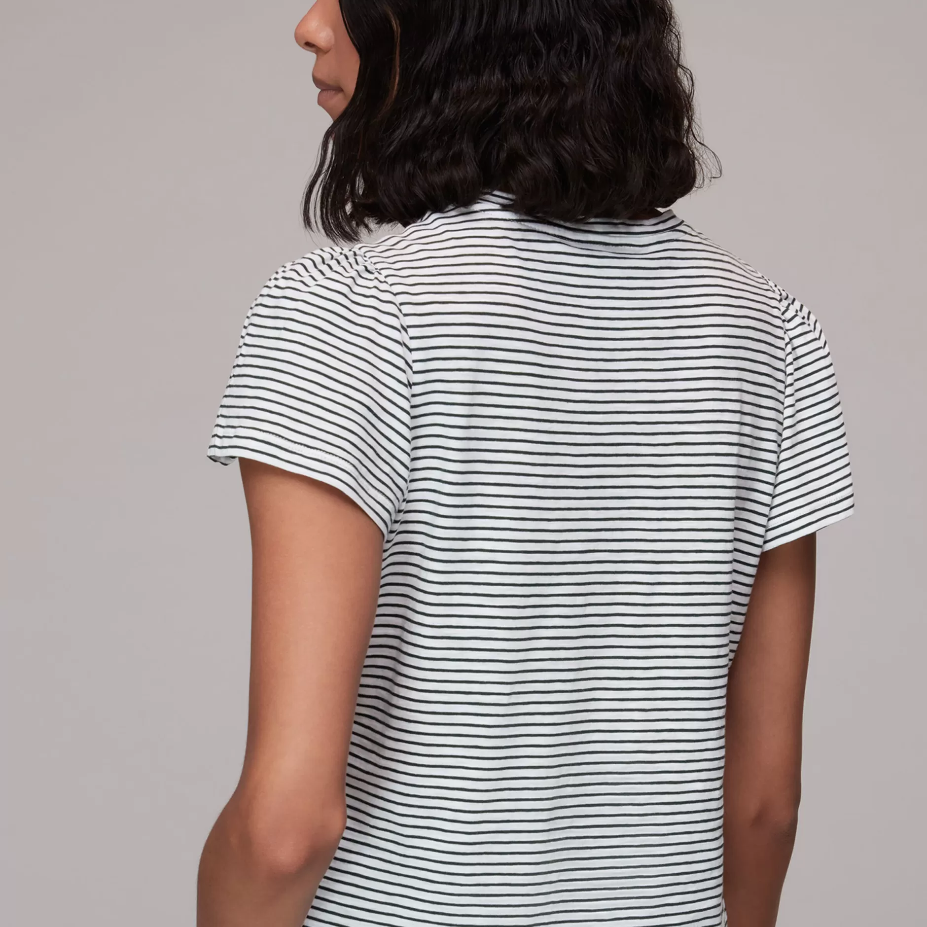 Women Whistles T-Shirts | Cotton Frill Stripe T Shirt