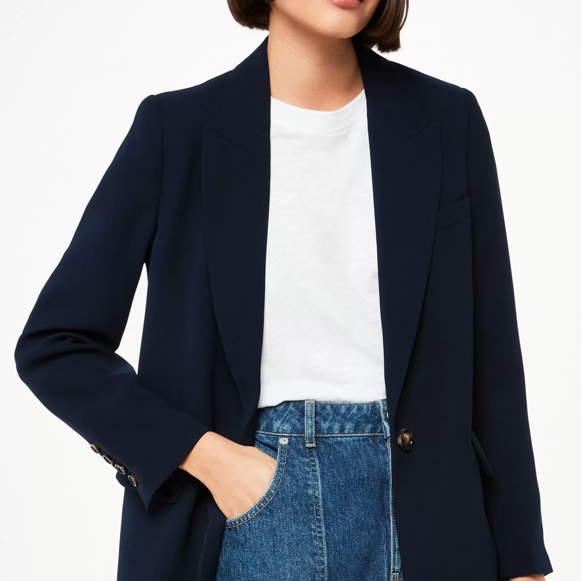 Women Whistles Tailoring | Crepe Boyfriend Blazer