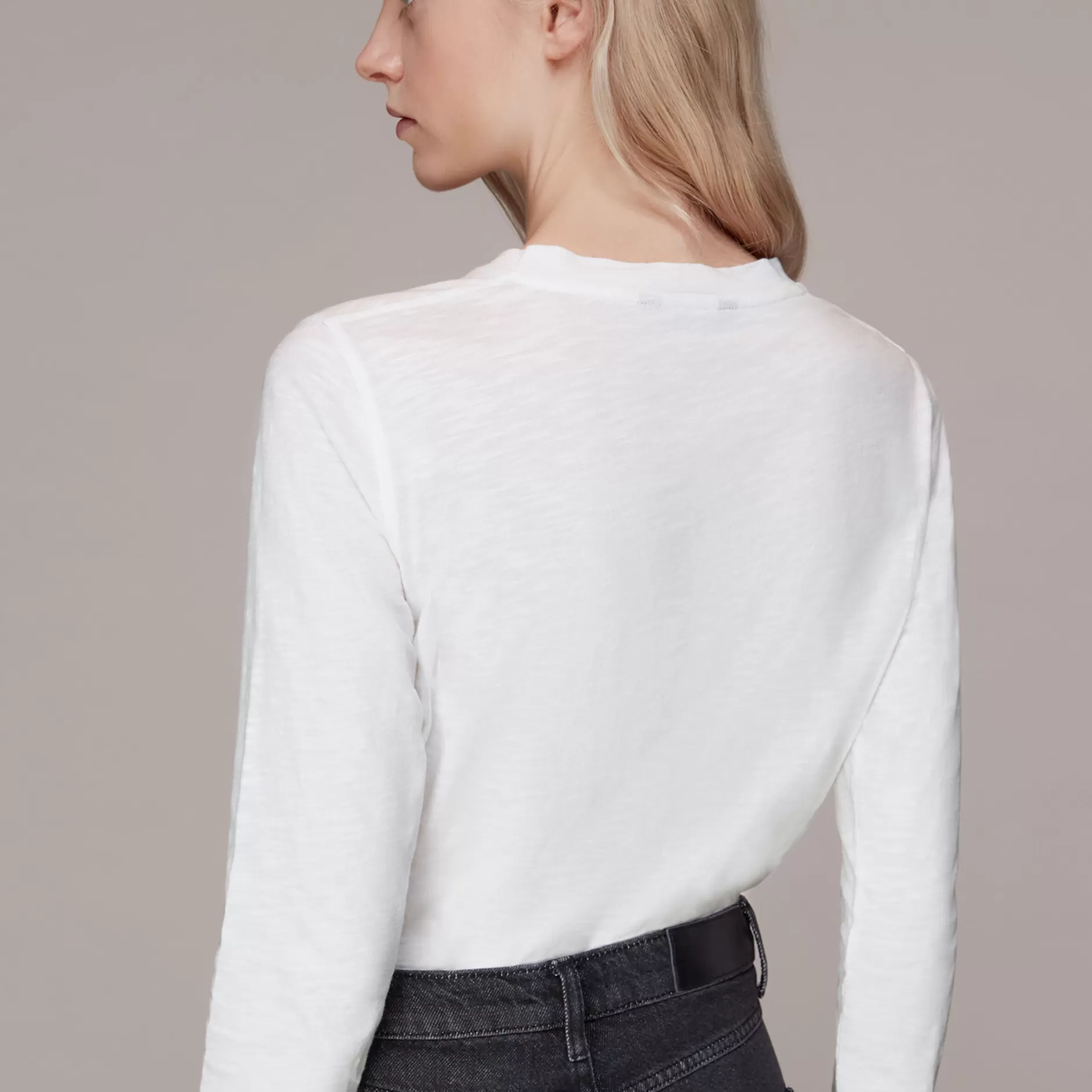 Women Whistles Tops | Crew Neck Pocket Top