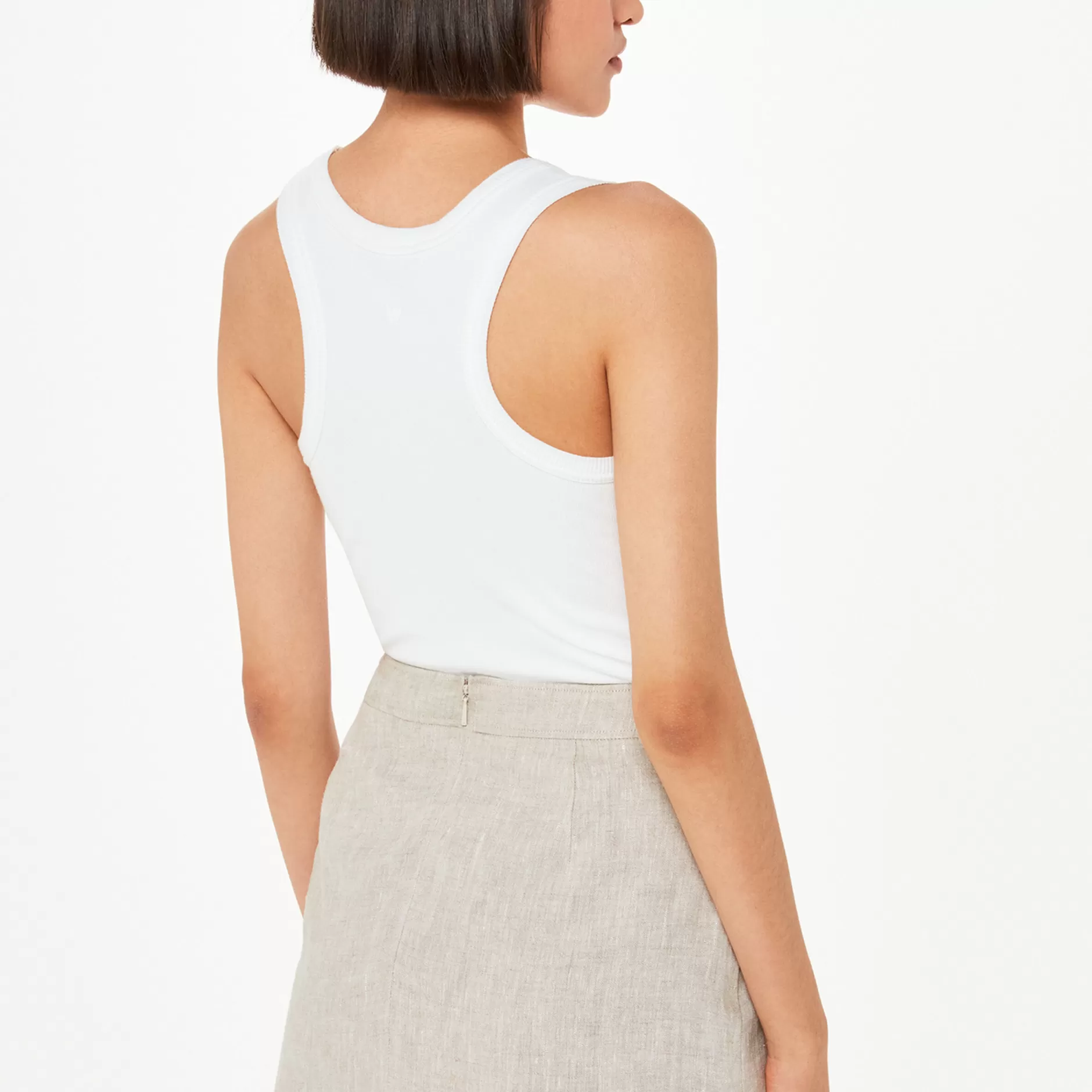 Women Whistles Skirts | Curved Hem Linen Skirt