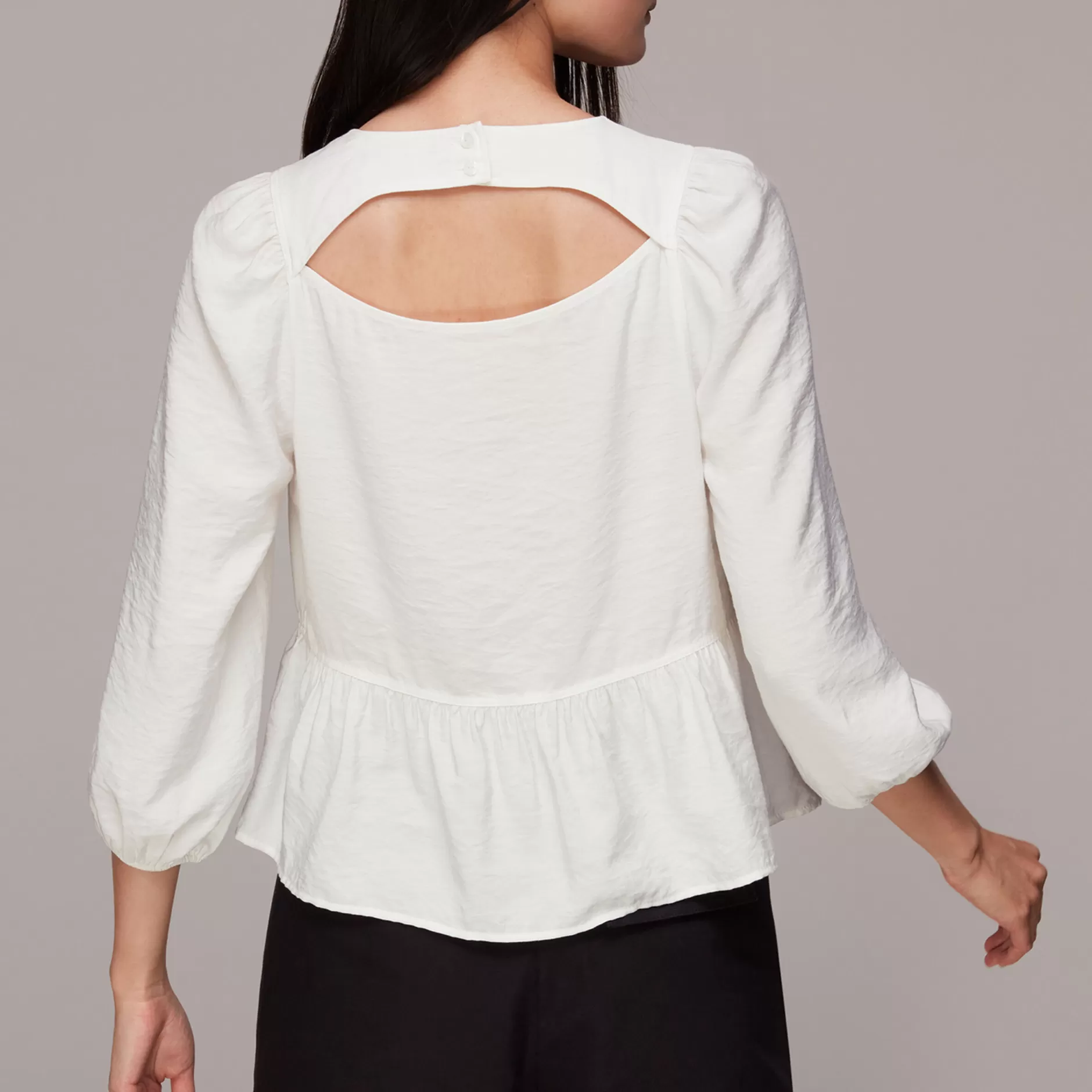 Women Whistles Tops | Cut Out Peplum Top