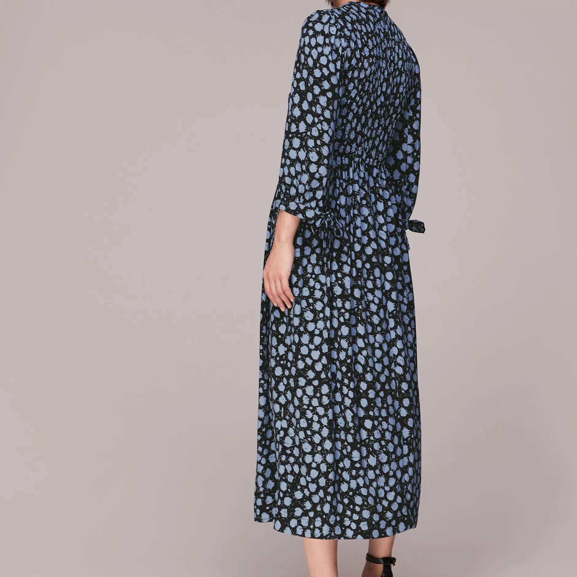 Women Whistles Dresses | Dalmatian Shirred Midi Dress