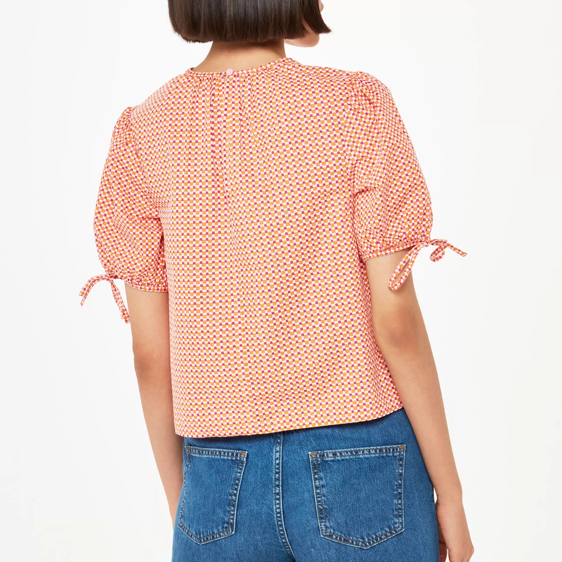 Women Whistles Tops | Ditsy Square Ruched Front Top