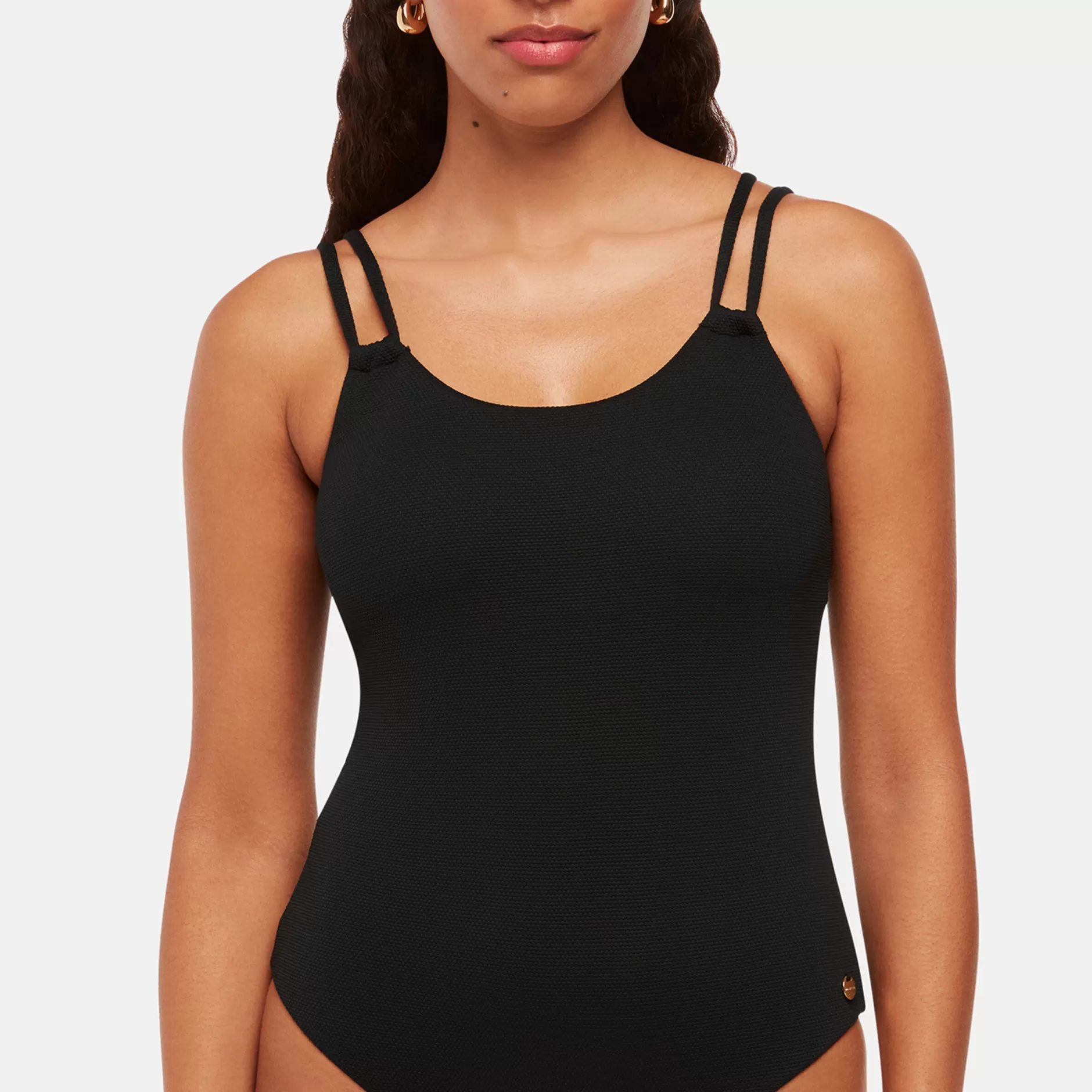 Women Whistles Swimwear | Double Strap Textured Swimsuit