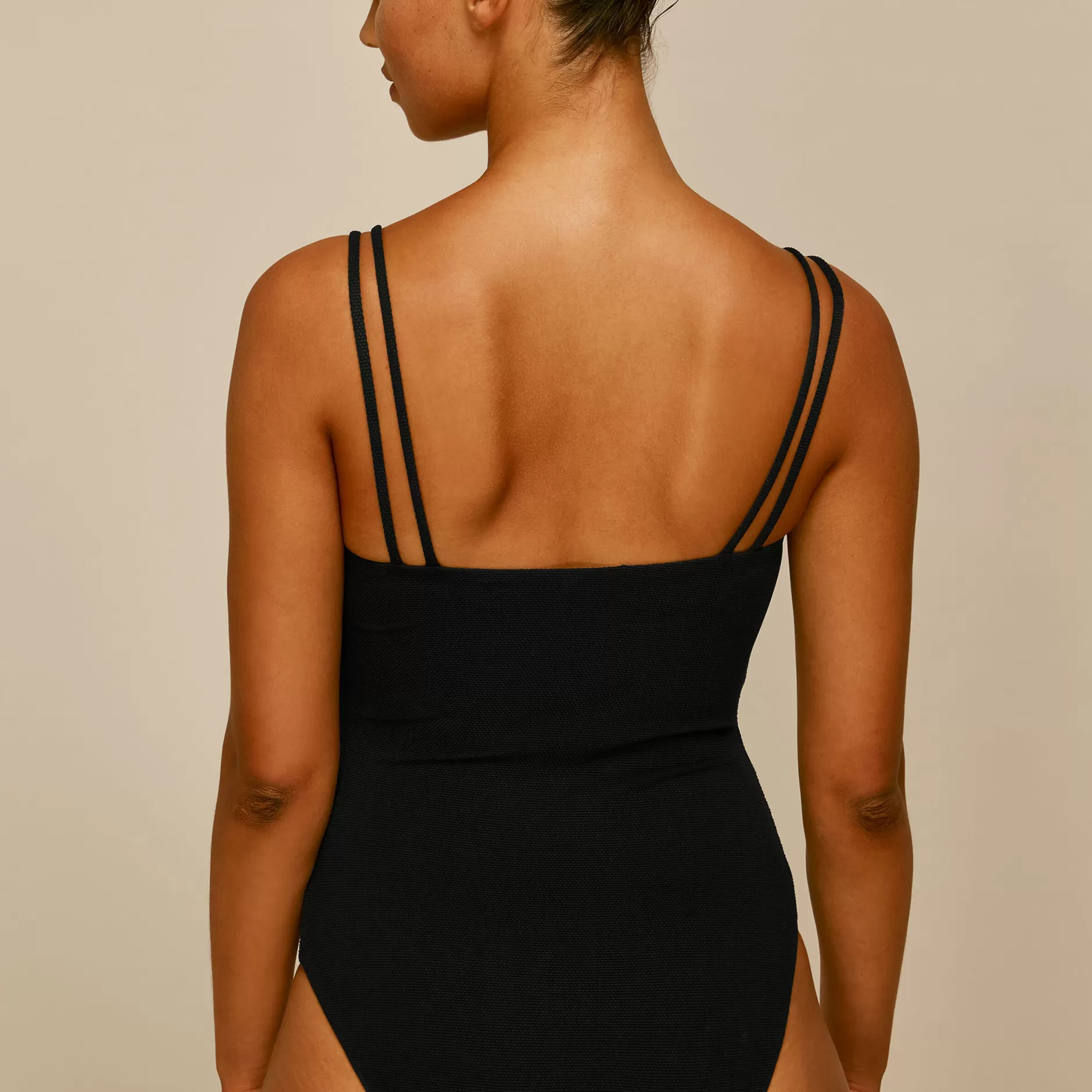 Women Whistles Swimwear | Double Strap Textured Swimsuit