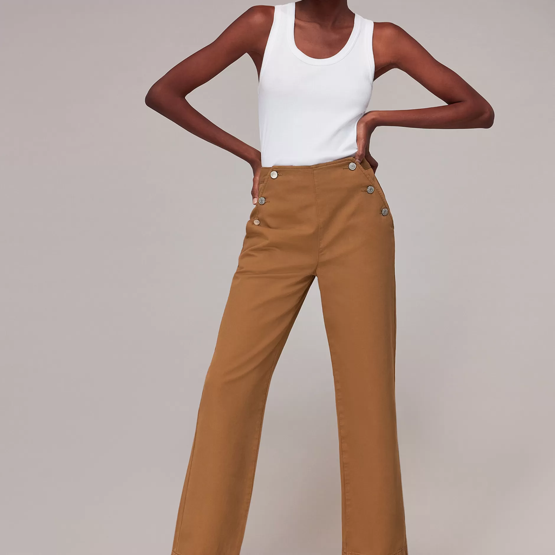 Women Whistles Trousers | Emily Button Front Trousers