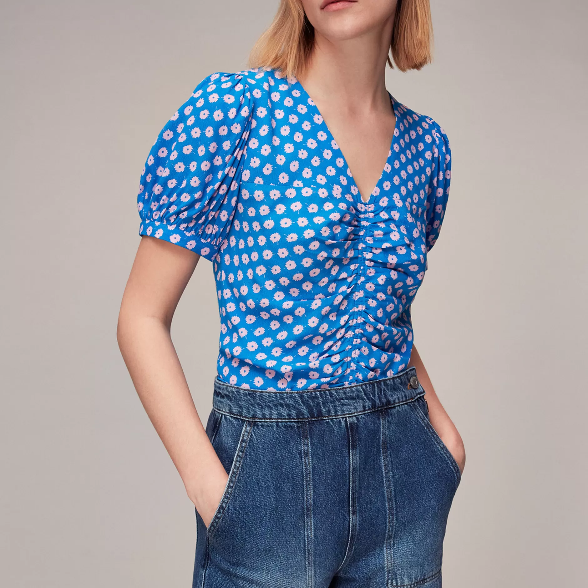 Women Whistles Tops | Floral Sunburst Blouse