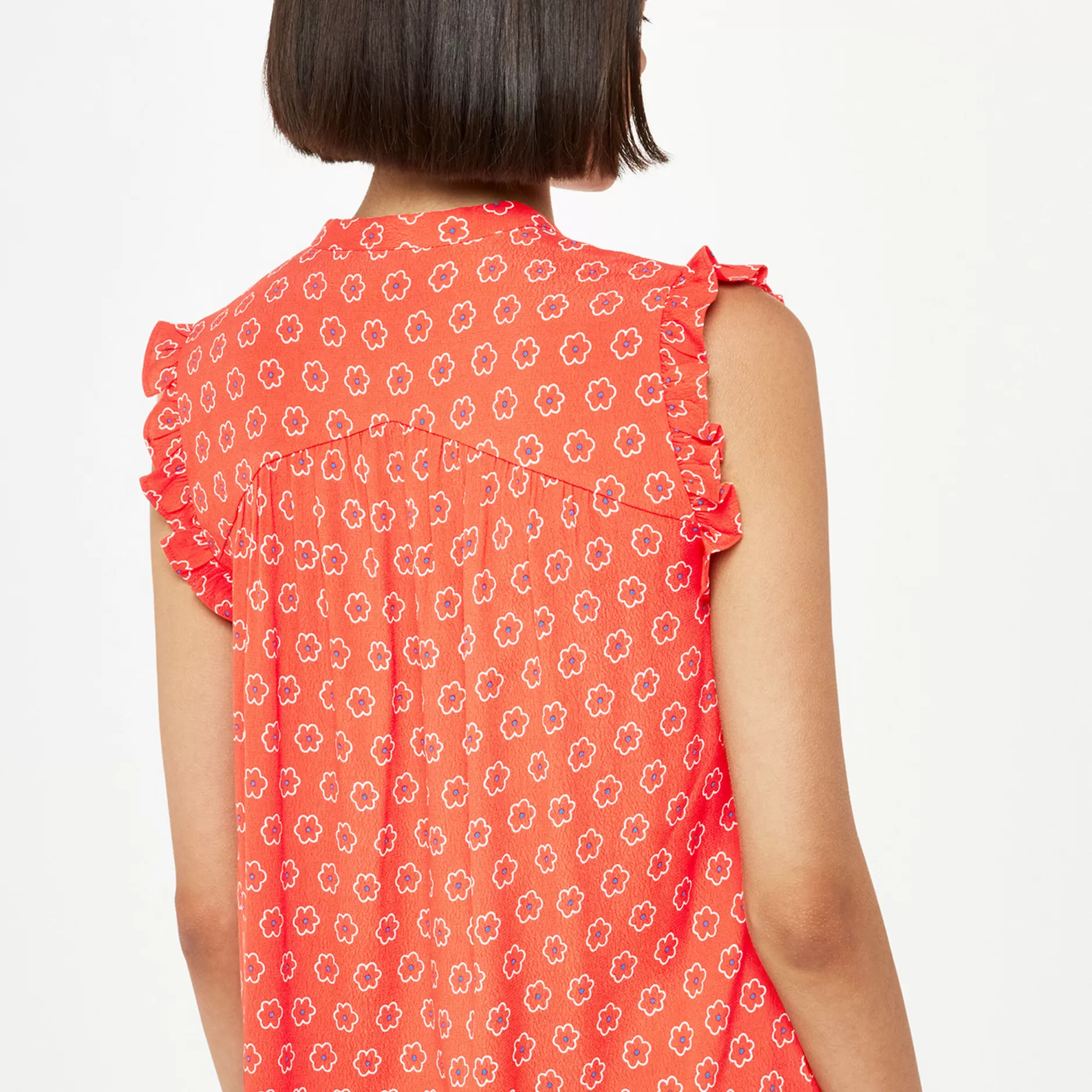 Women Whistles Tops | Flower Charm Frill Sleeve Top