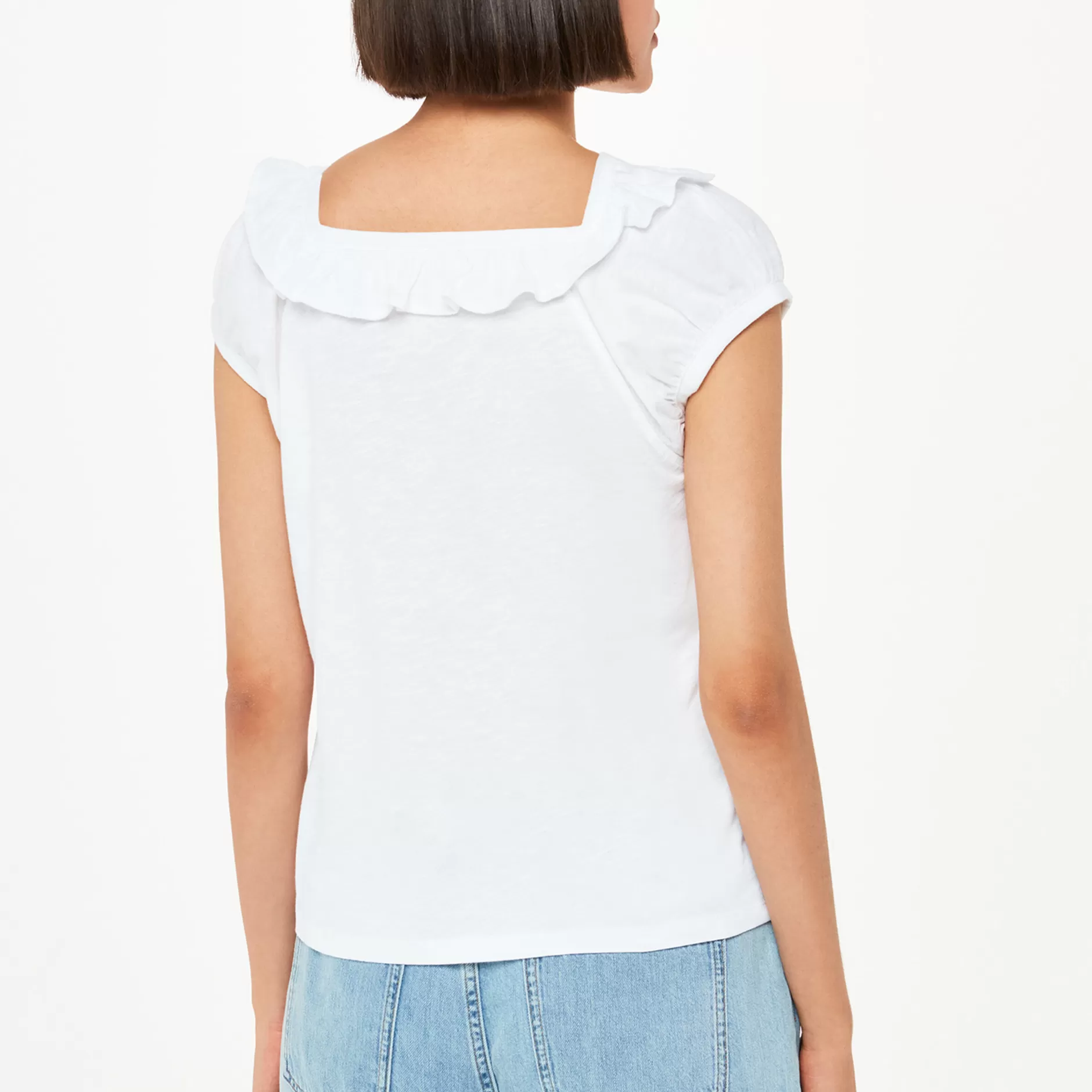 Women Whistles T-Shirts | Frill Square Neck Top