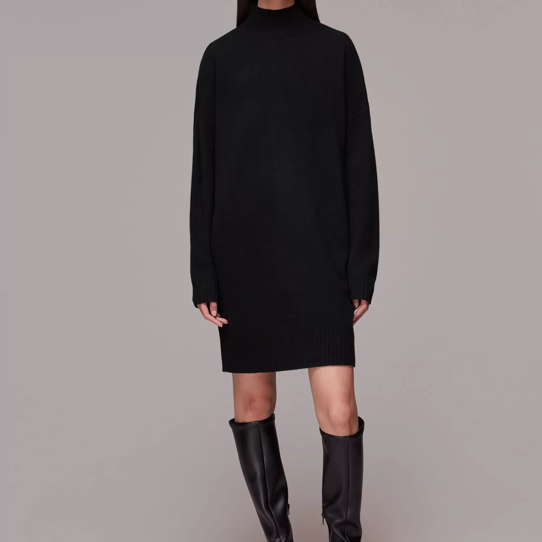 Women Whistles Dresses | Funnel Neck Knit Dress