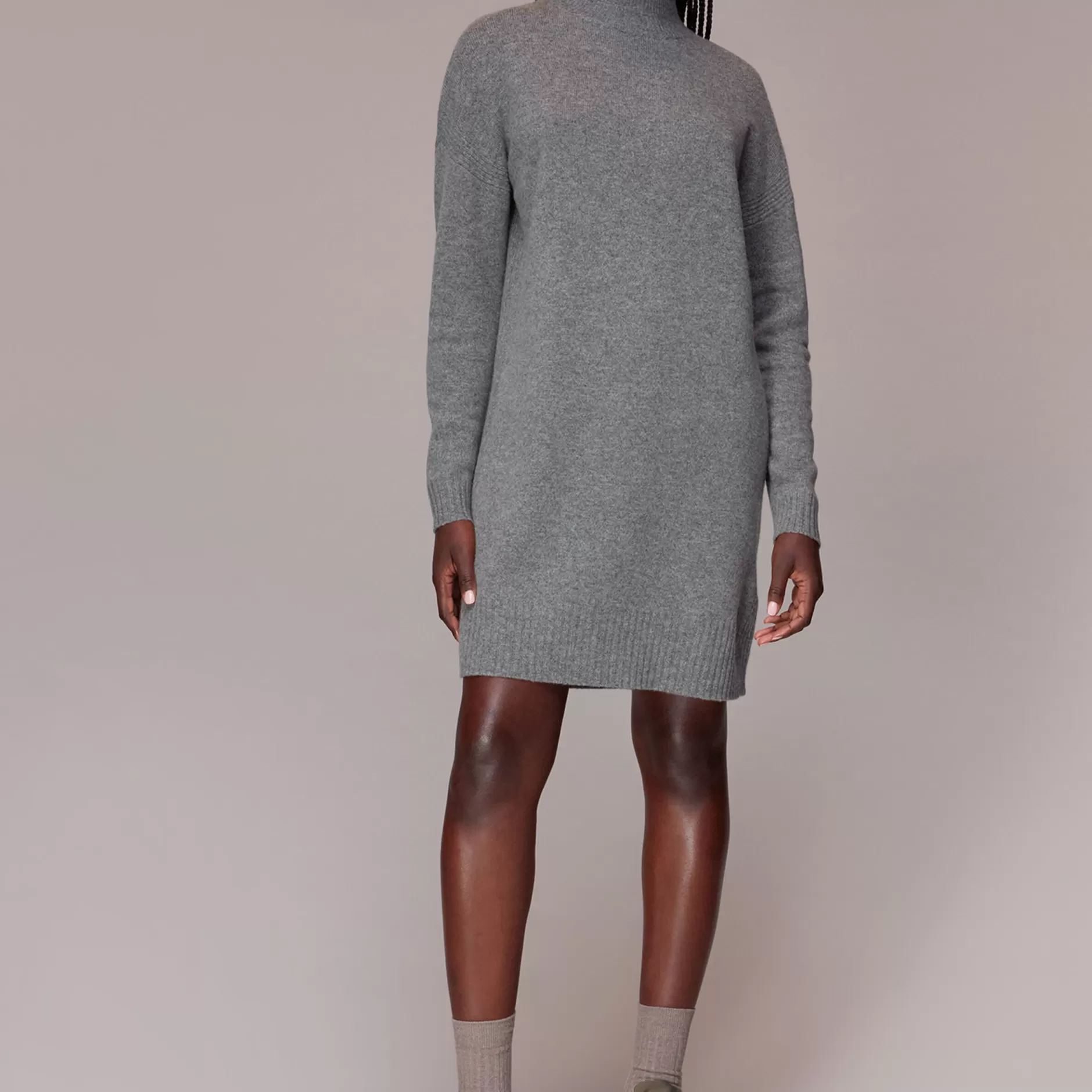 Women Whistles Dresses | Funnel Neck Knit Dress