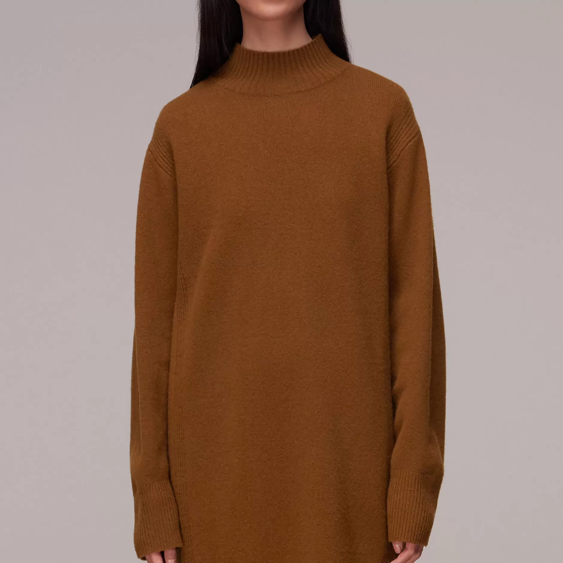 Women Whistles Dresses | Funnel Neck Knitted Dress