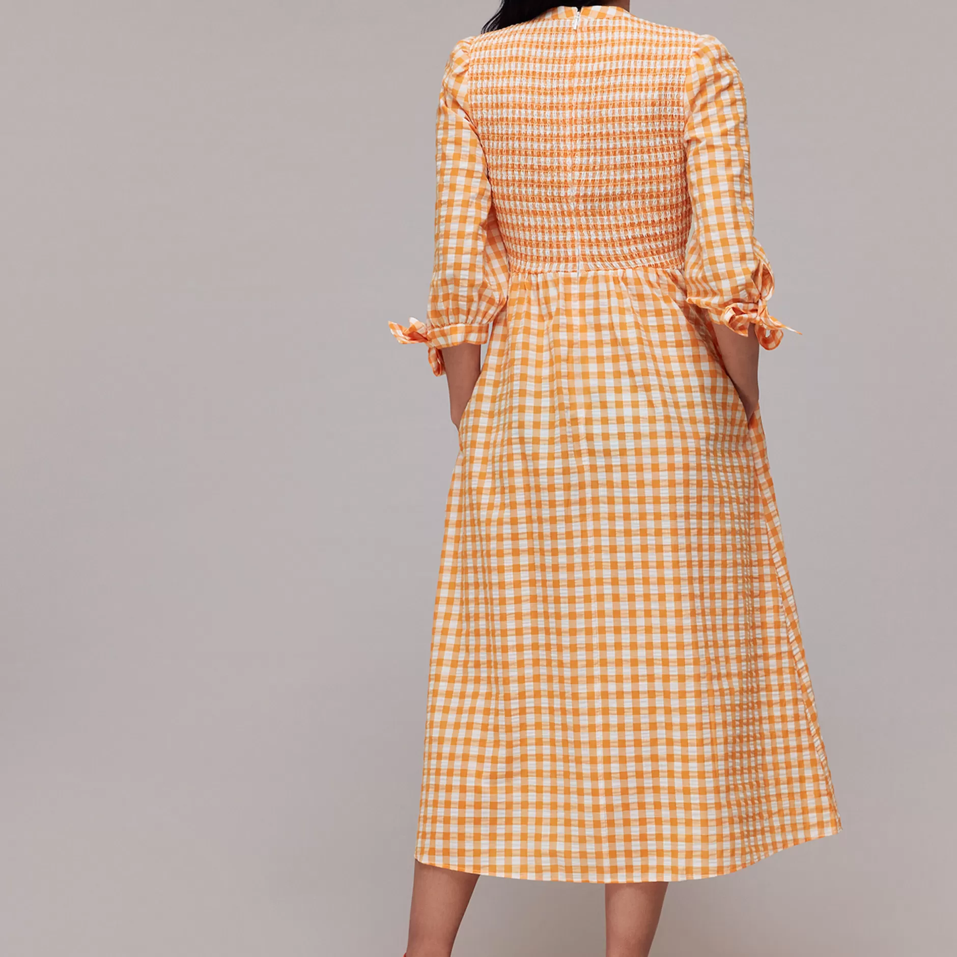 Women Whistles Dresses | Gingham Check Shirred Dress