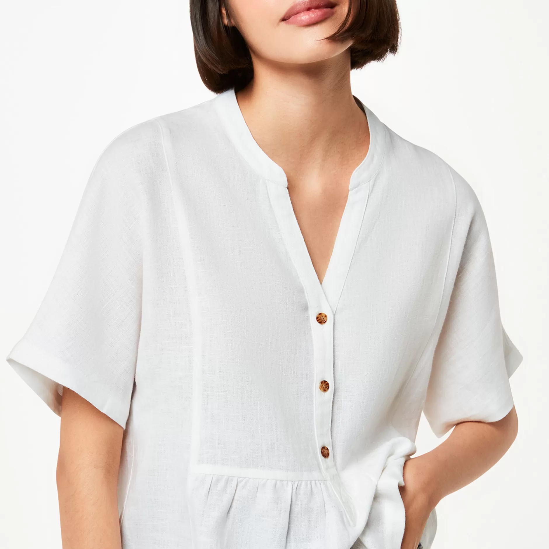 Women Whistles Tops | Hannah Linen Peplum Blouse