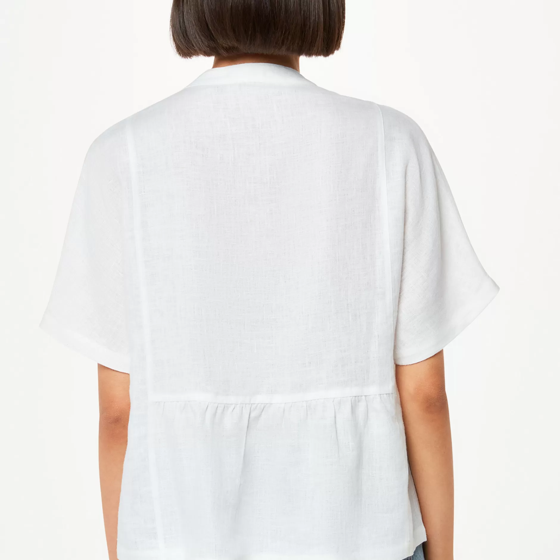 Women Whistles Tops | Hannah Linen Peplum Blouse