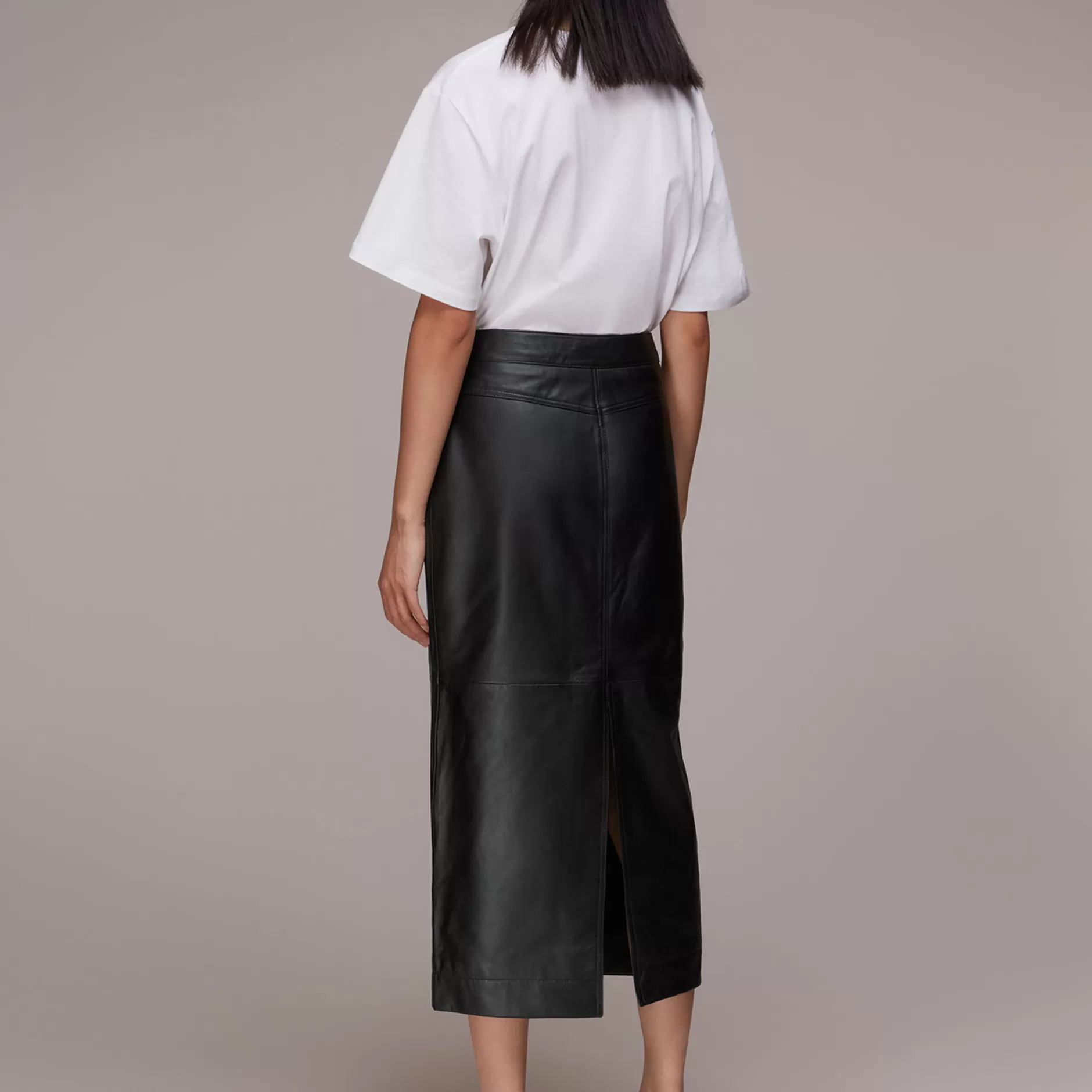 Women Whistles Tailoring | Jamie Leather Midi Skirt