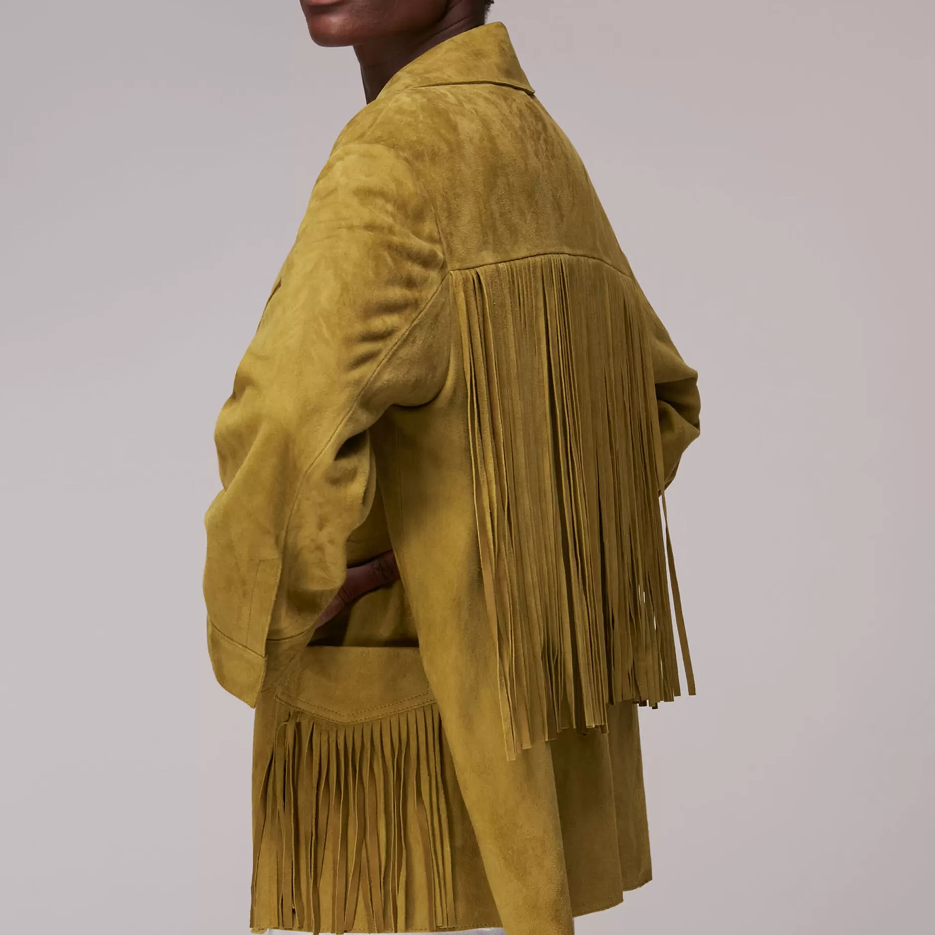 Women Whistles Jackets | Lani Tassel Suede Jacket