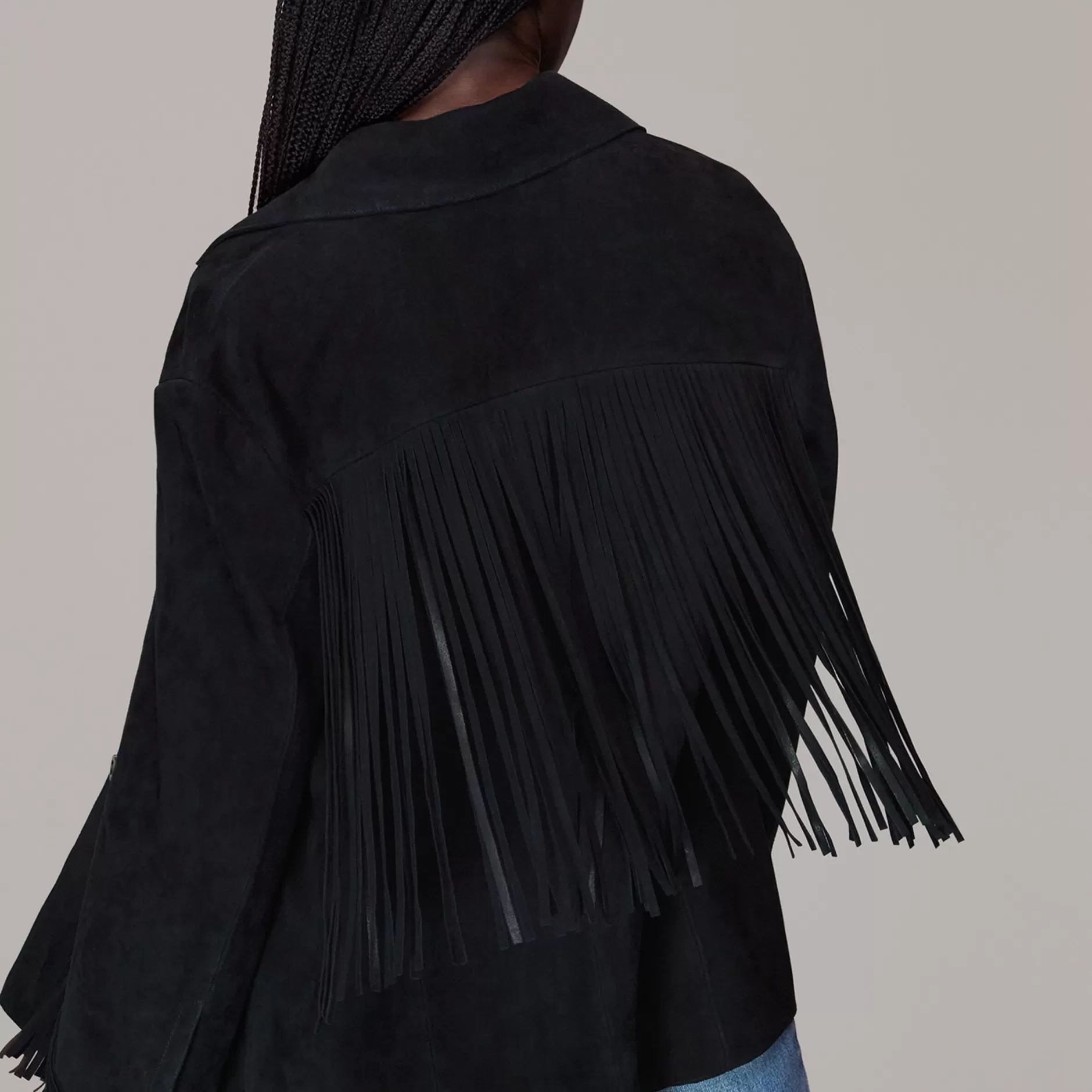 Women Whistles Jackets | Lani Tassel Suede Jacket