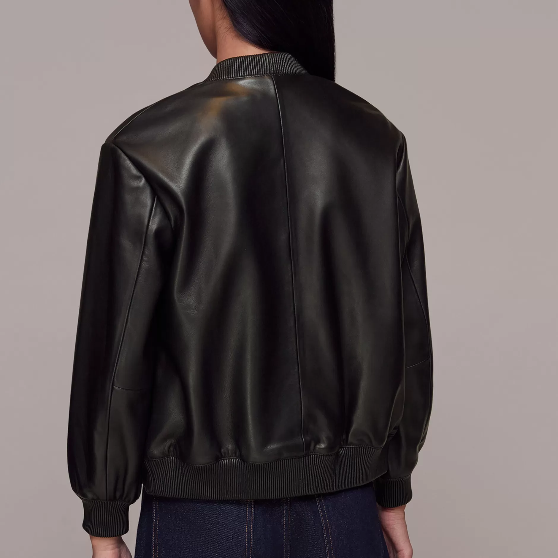 Women Whistles Jackets | Laura Leather Bomber Jacket