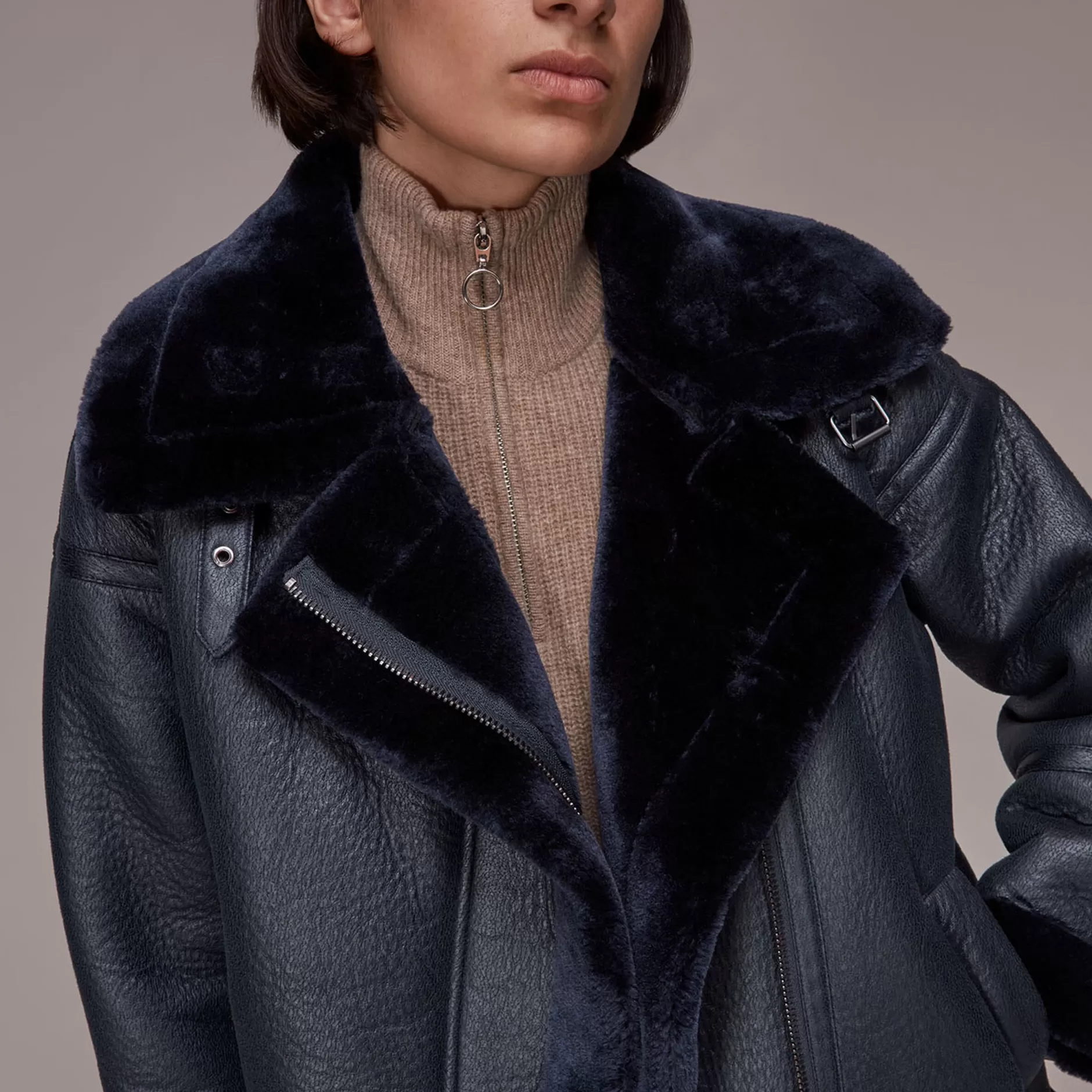 Women Whistles Coats | Lauren Faux Fur Biker