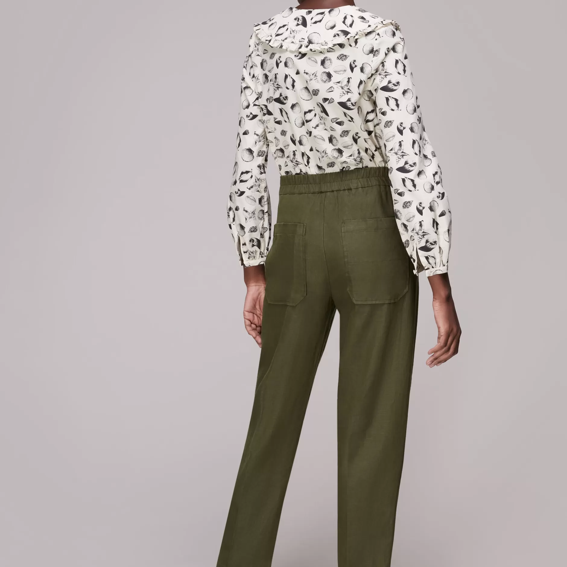 Women Whistles Trousers | Linen Barrel Leg Trouser