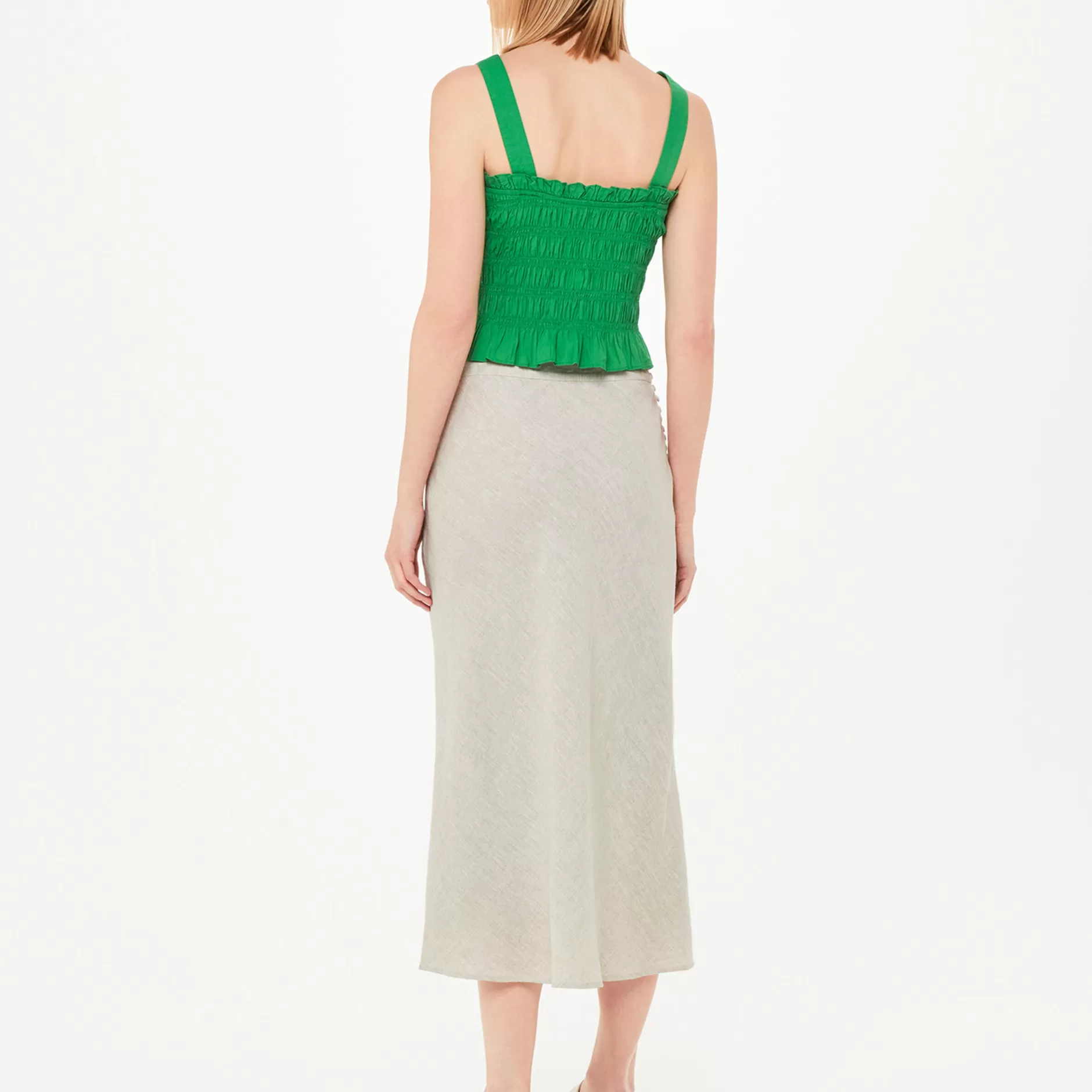 Women Whistles Skirts | Linen Side Button Skirt