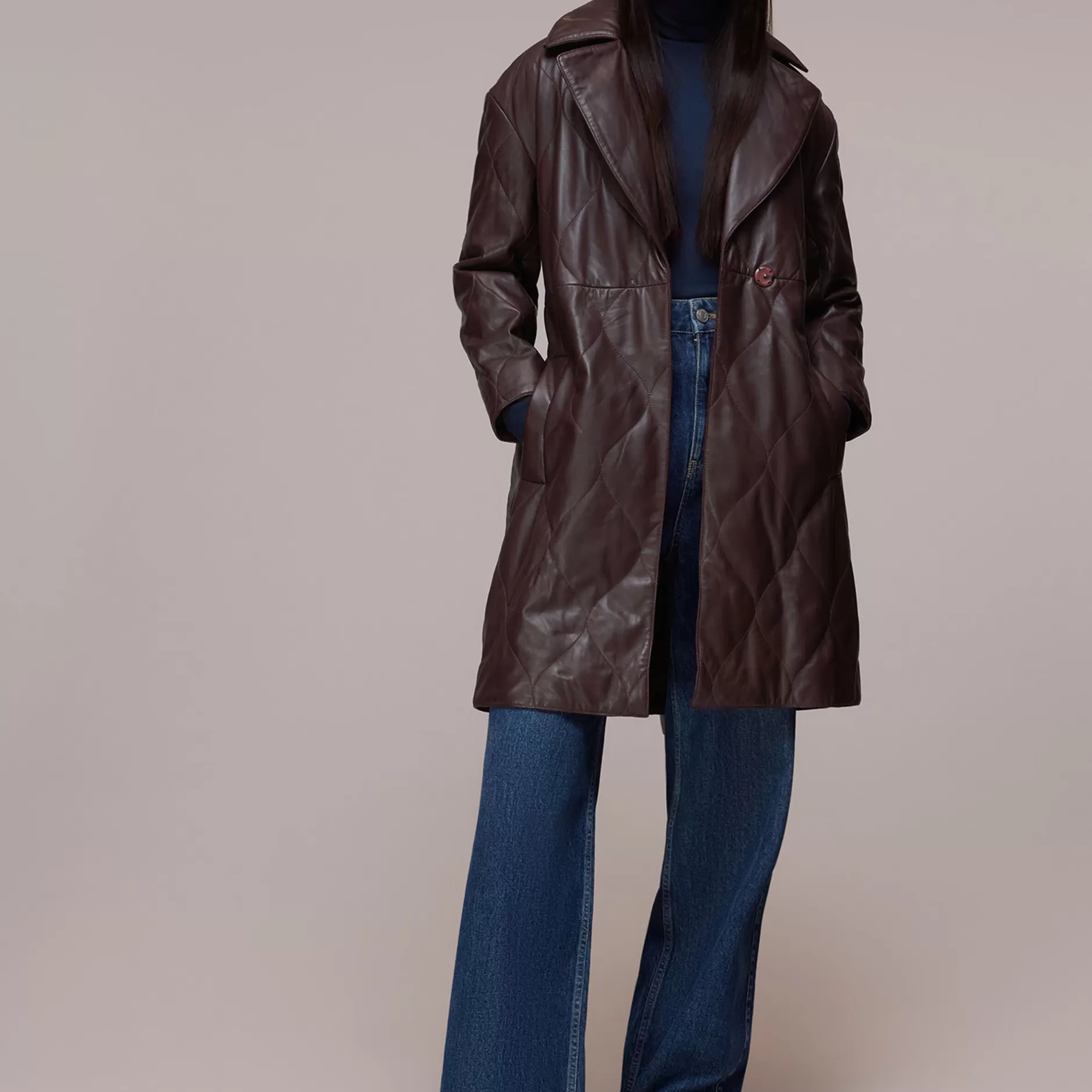 Women Whistles Jackets | Luna Leather Belted Jacket