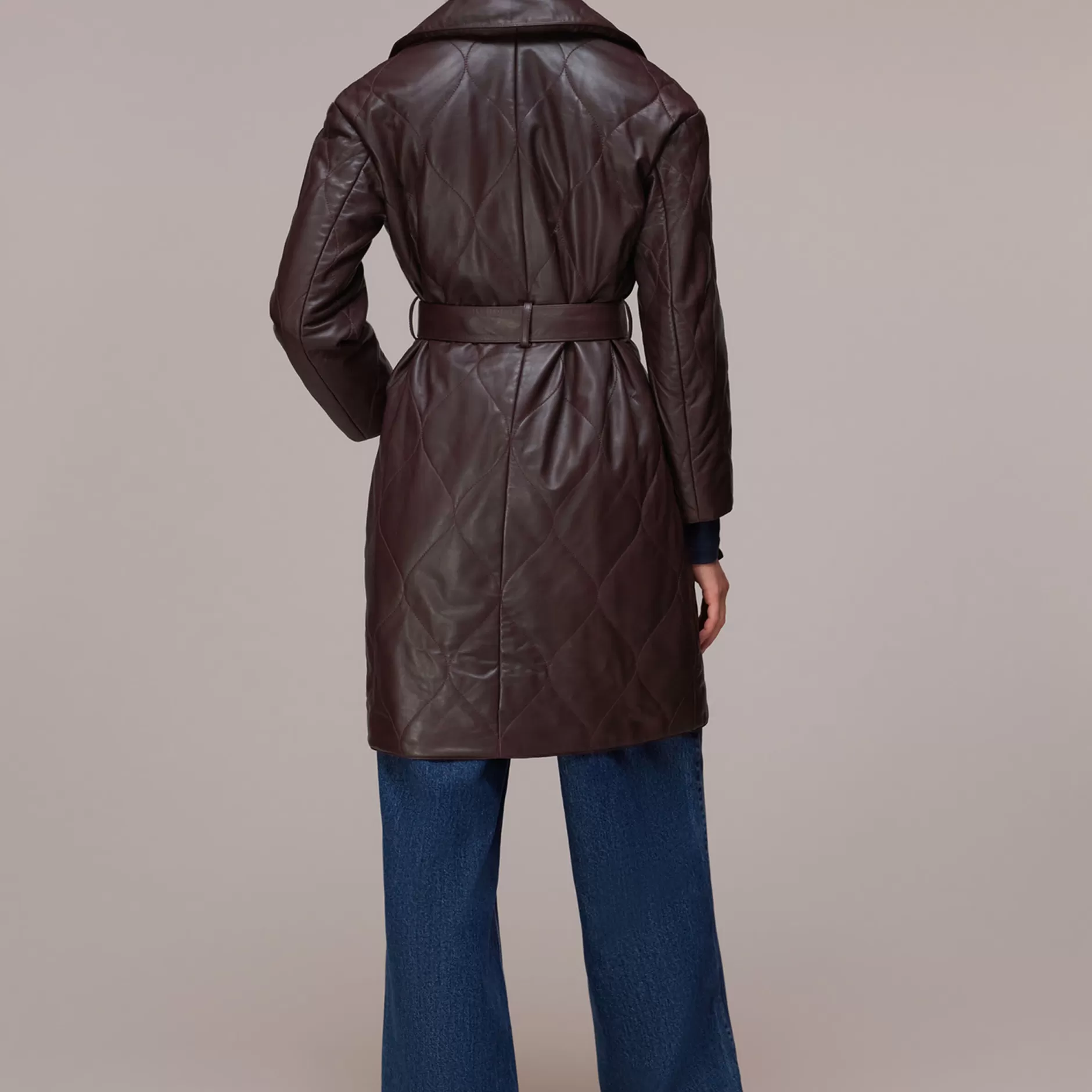 Women Whistles Jackets | Luna Leather Belted Jacket