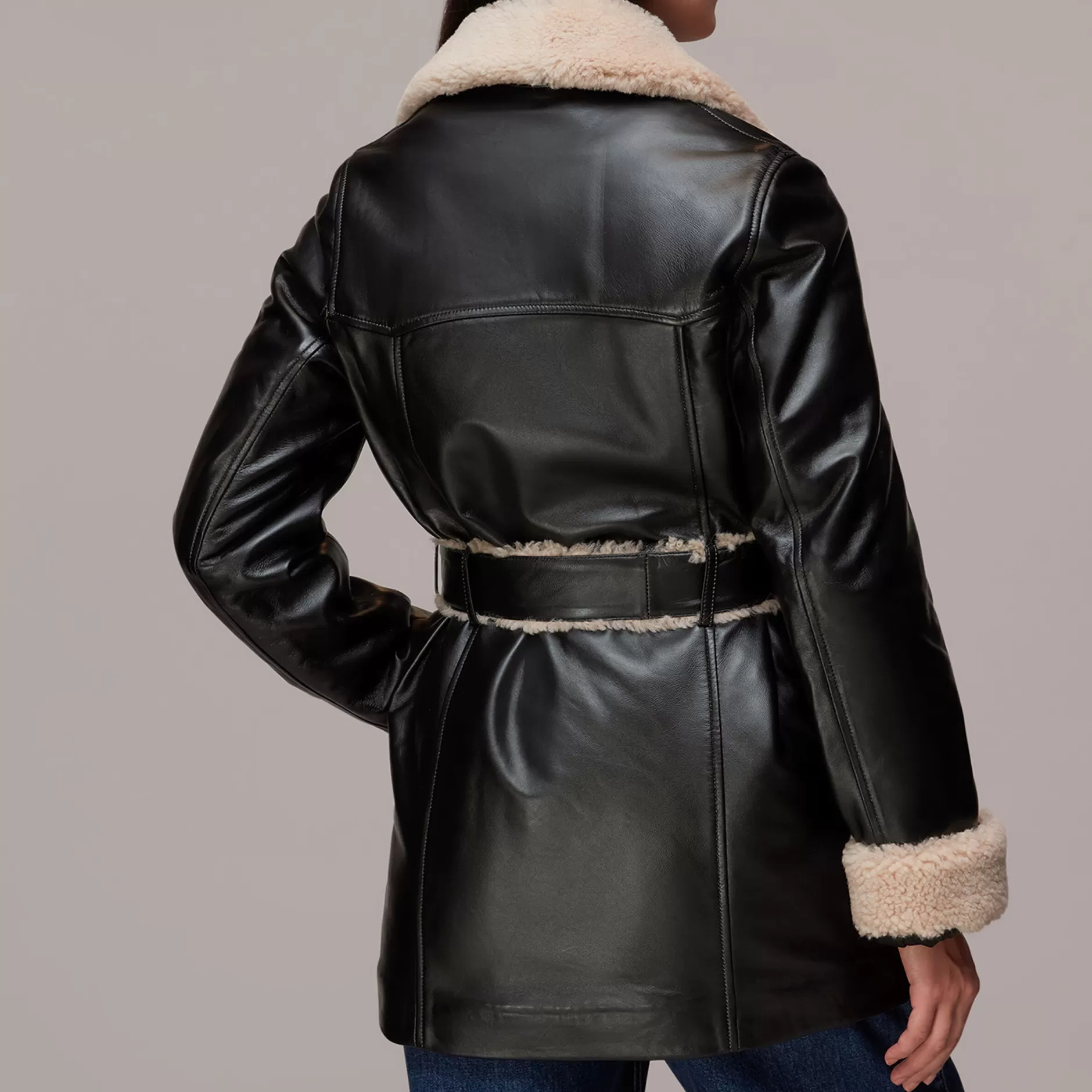 Women Whistles Coats | Maya Leather Belted Coat