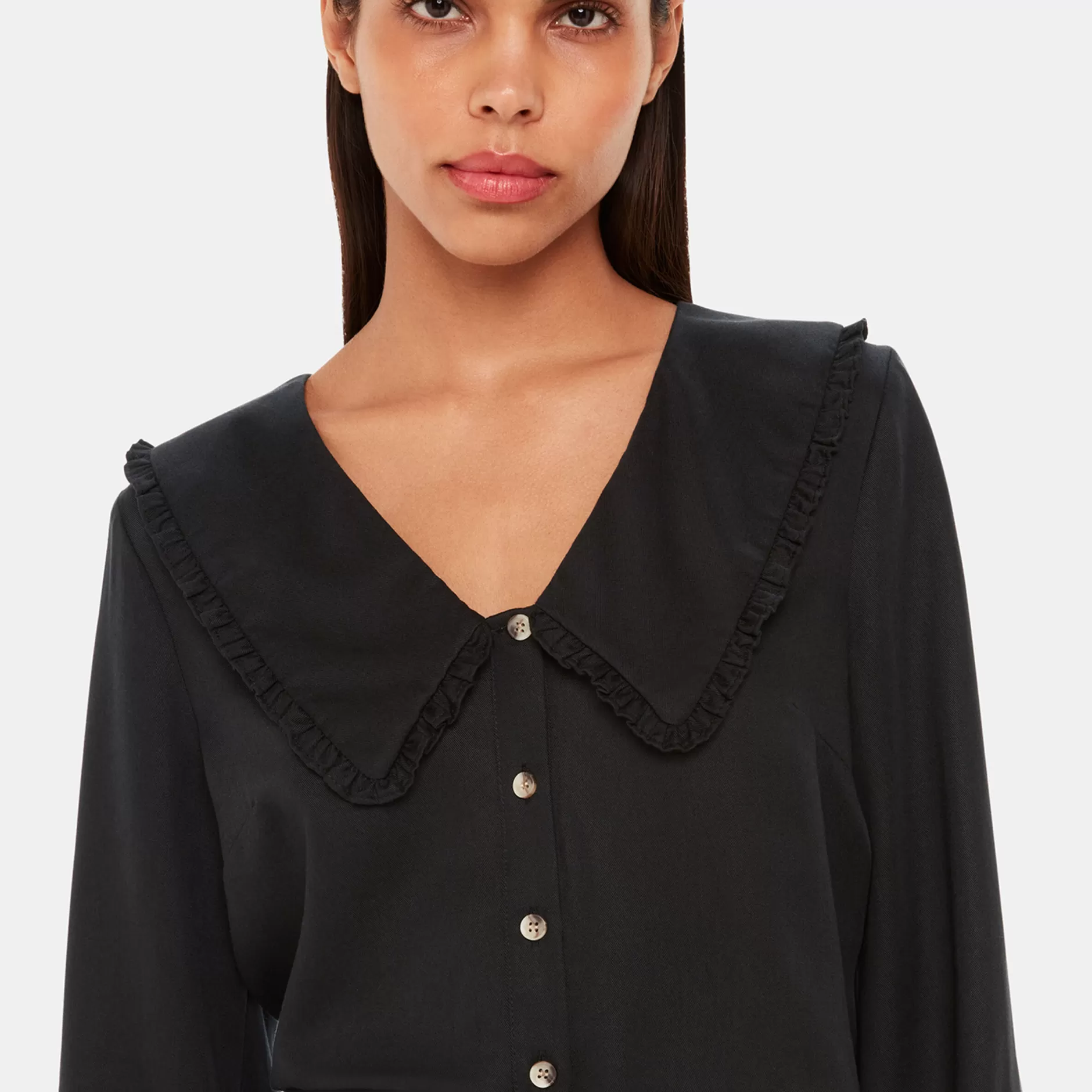 Women Whistles Tops | Oversized Collar Detail Top