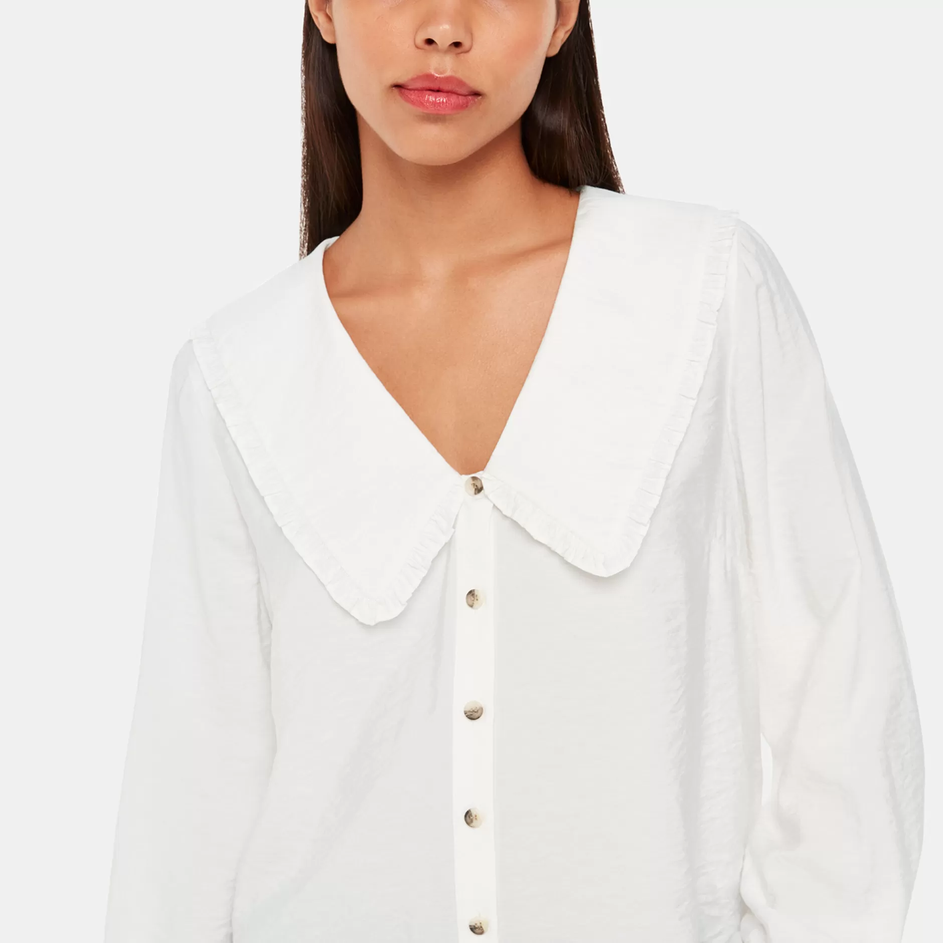 Women Whistles Tops | Oversized Collar Detail Top